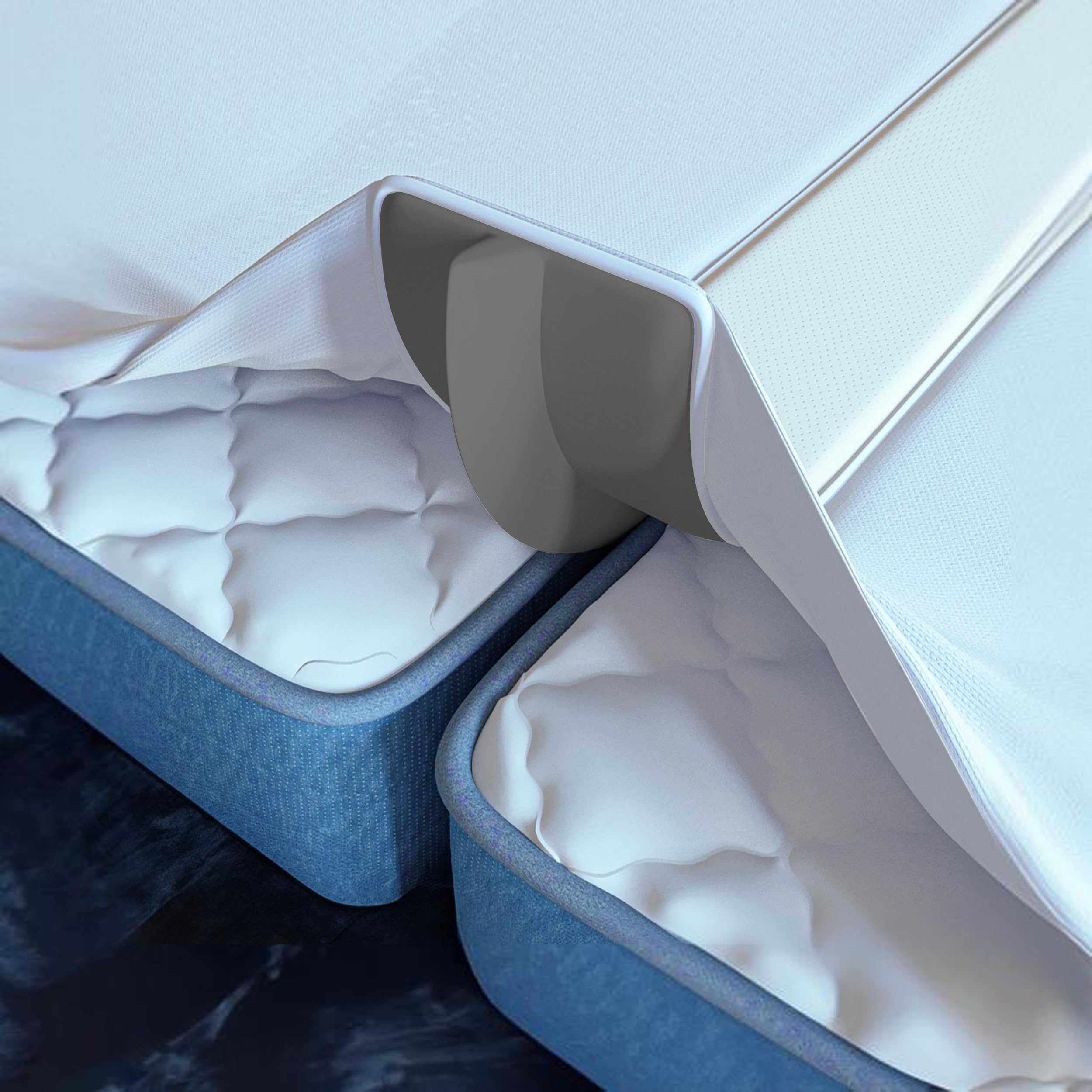 2-in-1 Bed Bridge Twin/Twin XL to King with Attached Sheet – Split Bed Gap