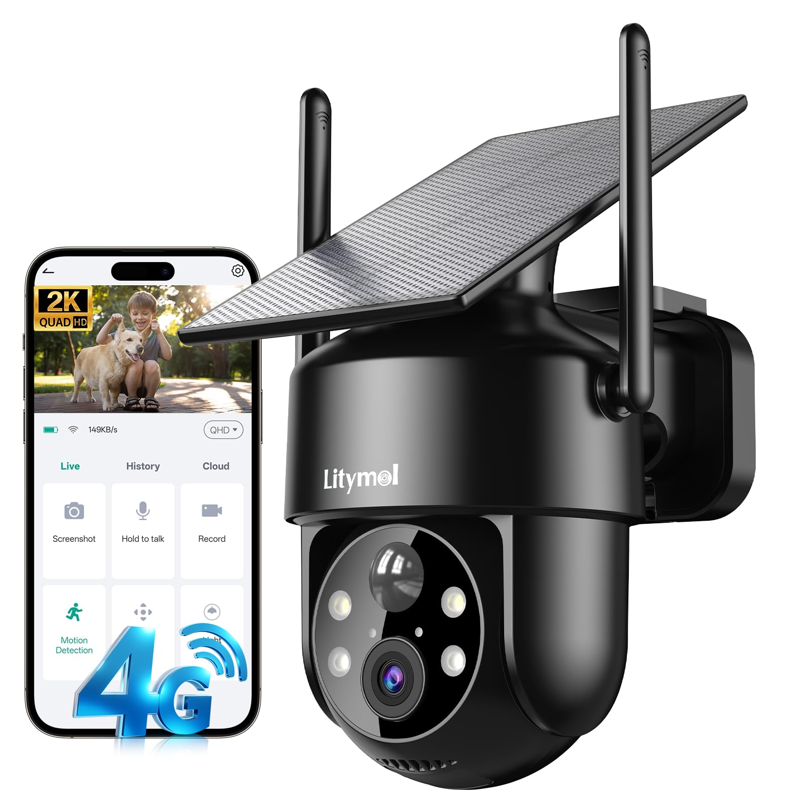 4G LTE Cellular Solar Security Cameras Wireless Outdoor