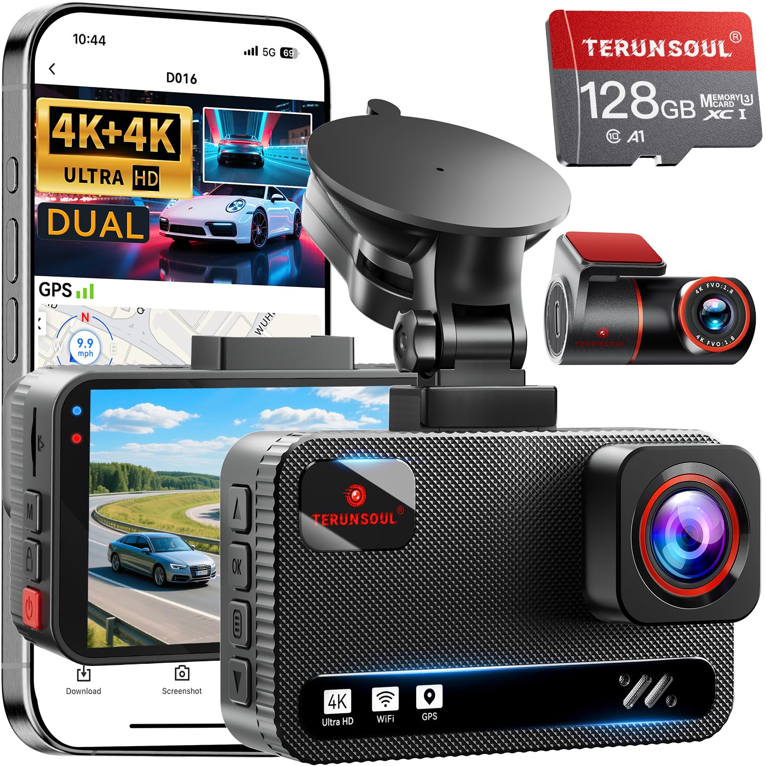 4K+4K Dash Cam Front and Rear