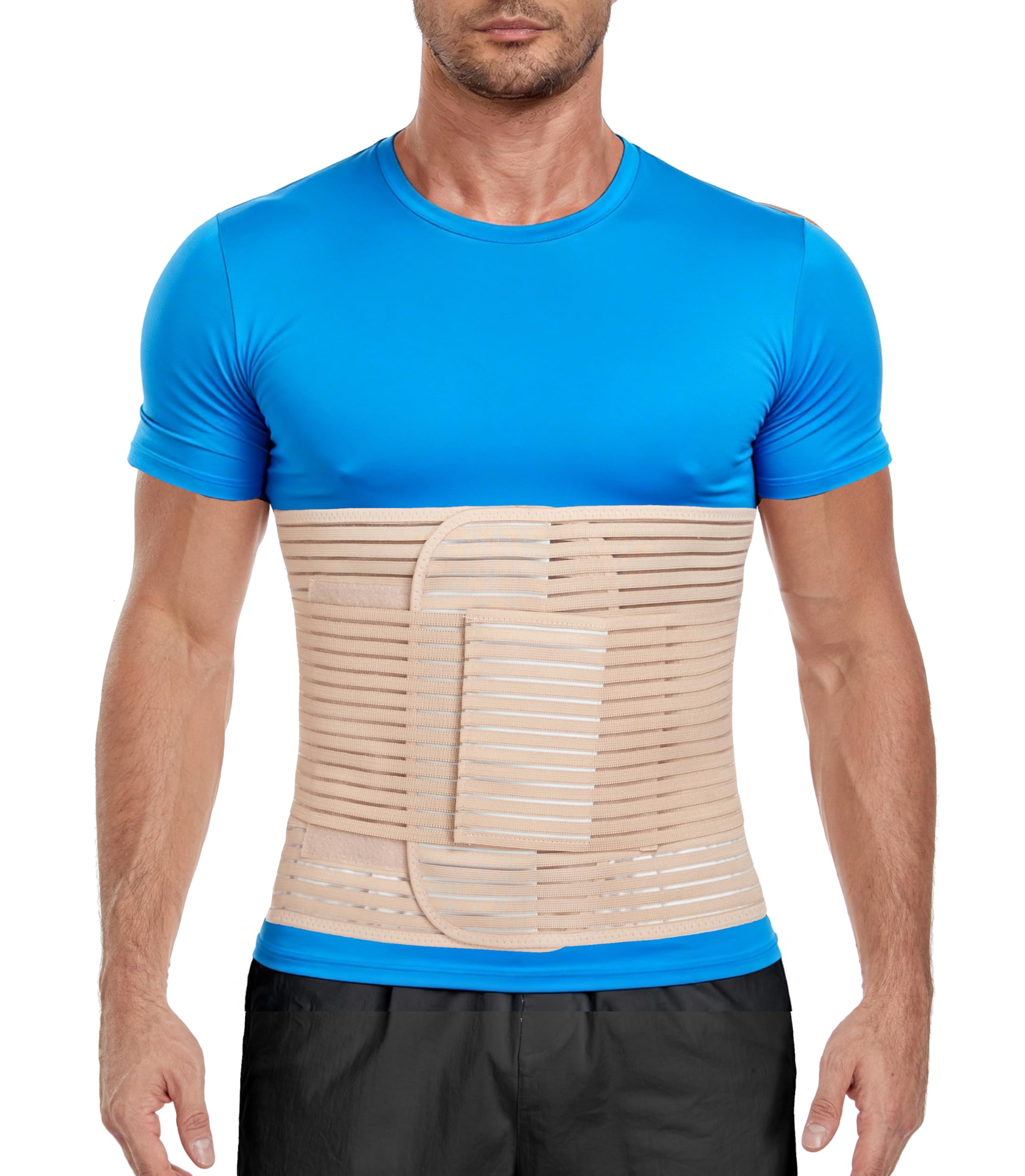 Abdominal Binder, 12-Inch Wide Elastic Belly Wrap for Men and Women