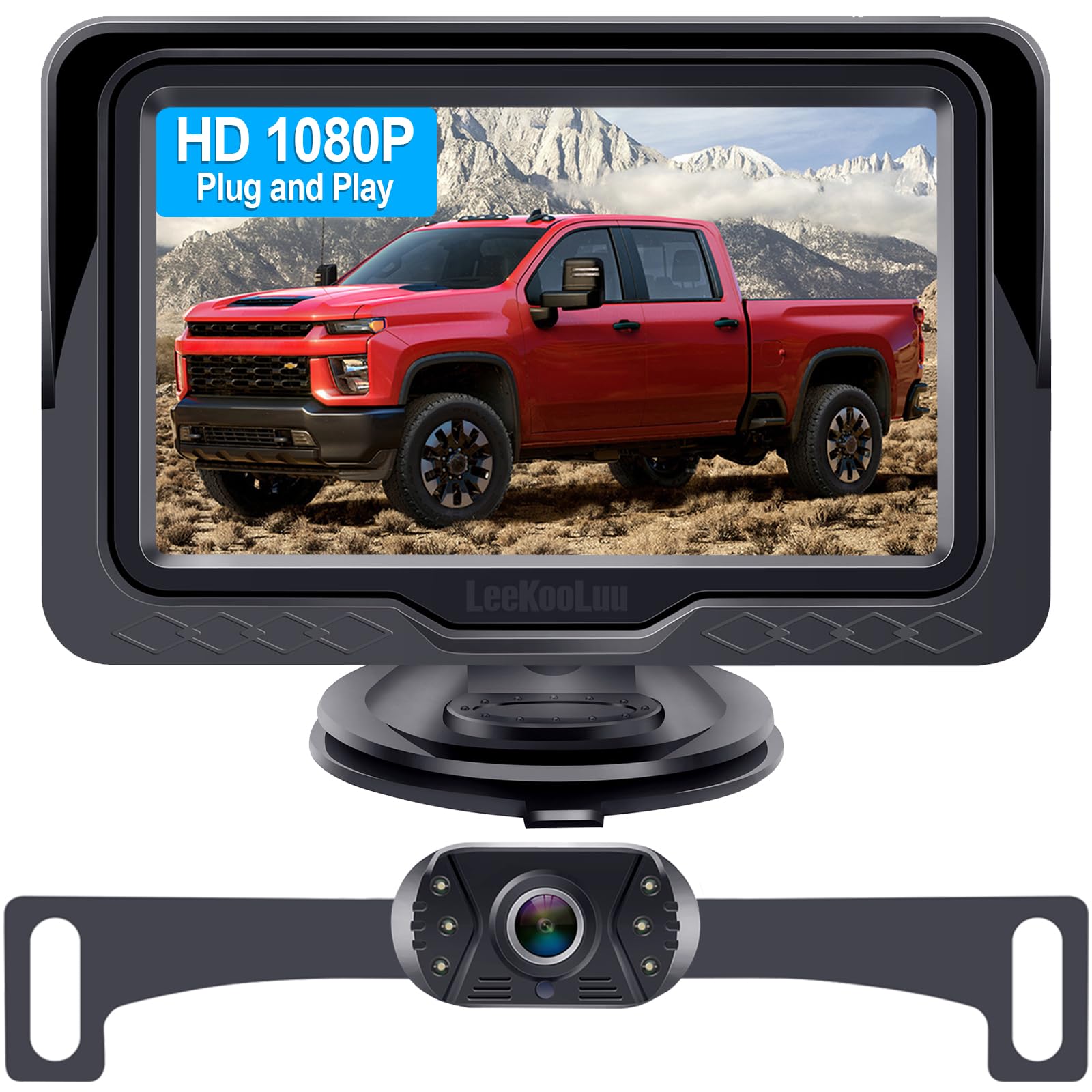 Backup Camera Easy Setup Plug-Play: HD 1080P No-Delay Waterproof