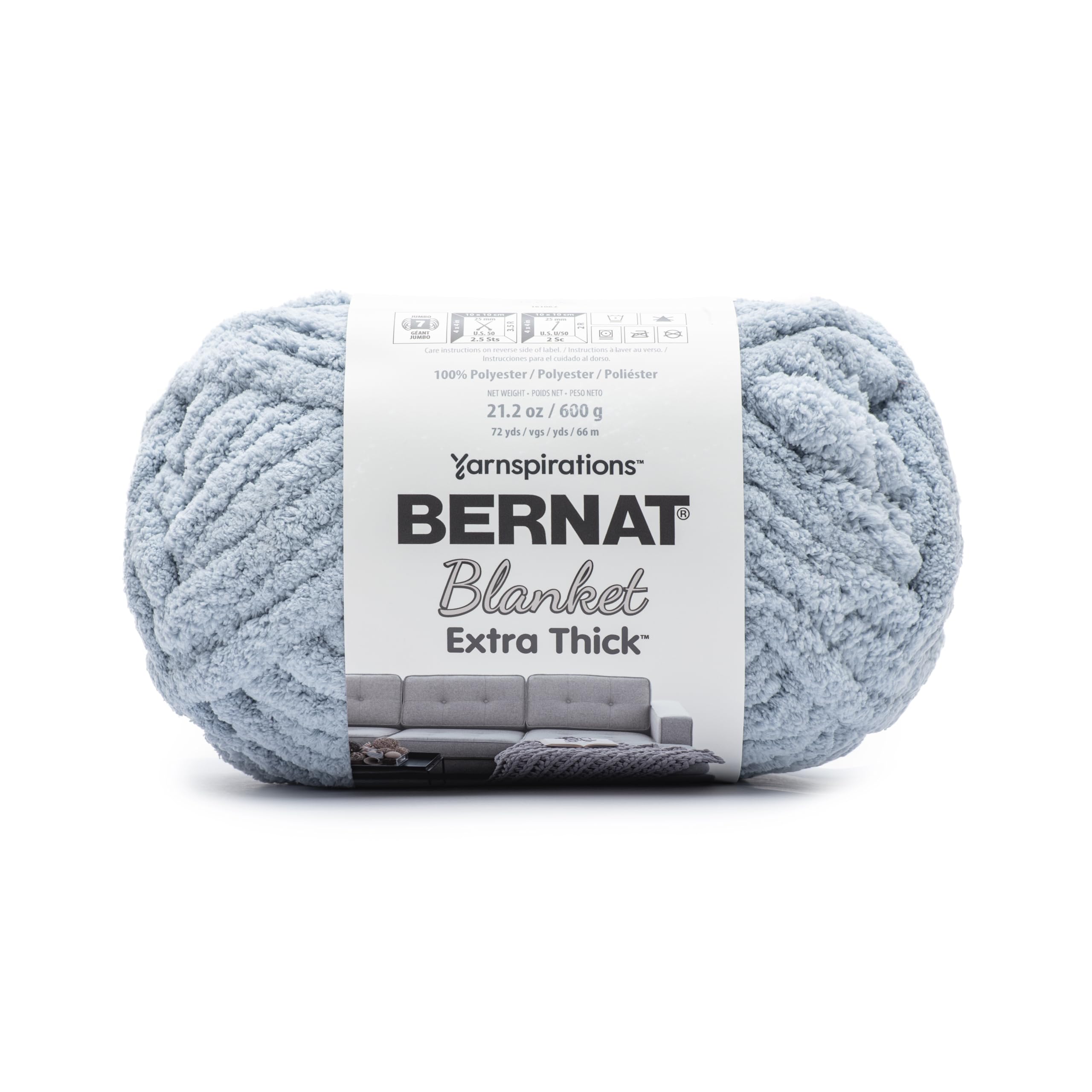 Bernat Blanket Extra Thick Fog Blue Yarn