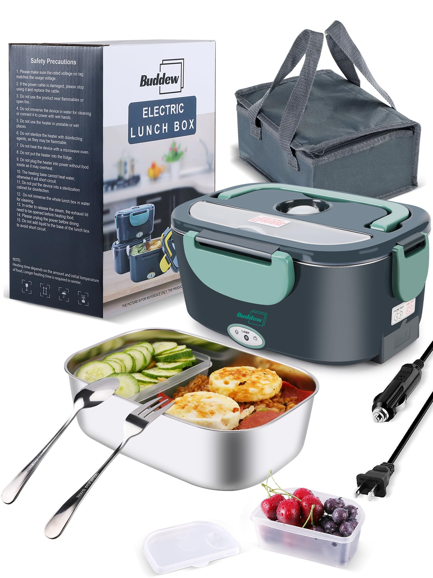Buddew Electric Heated Lunch Box for Adults