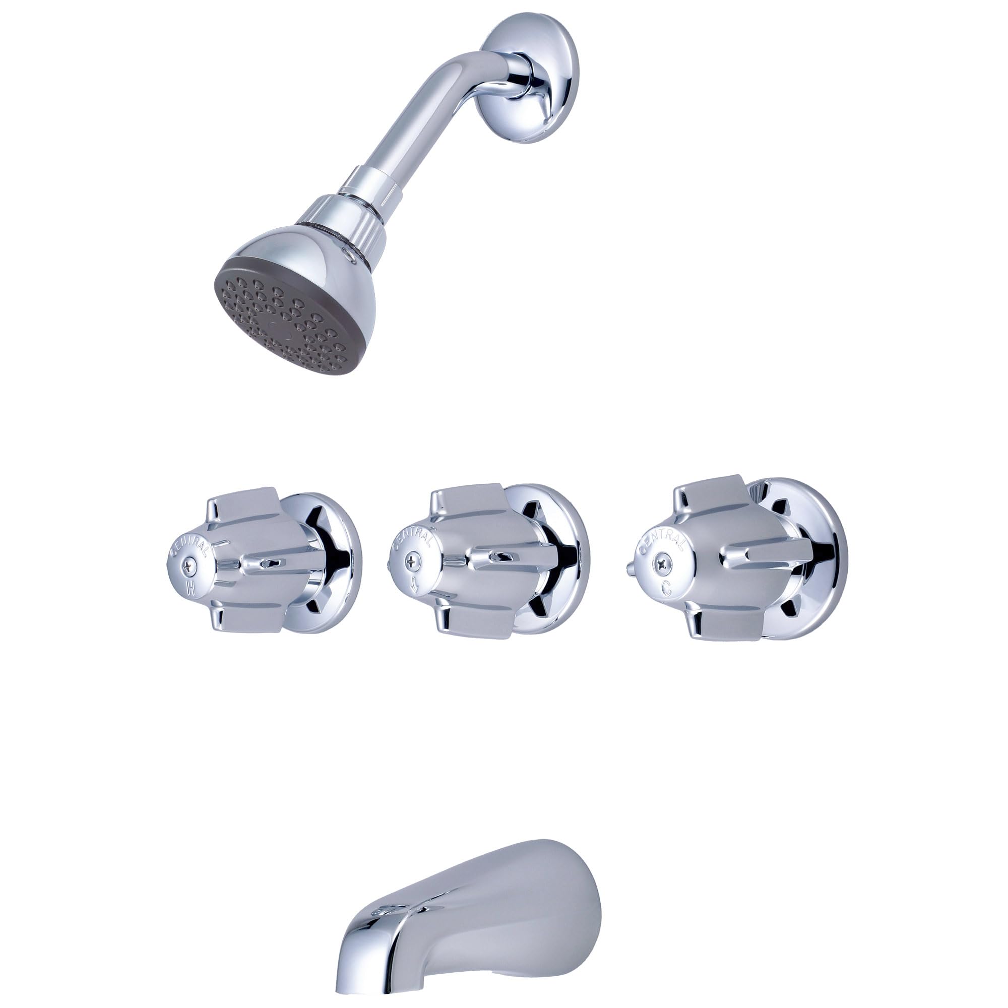 Central Brass 0971-Z Three Handle Tub & Shower Set in Chrome