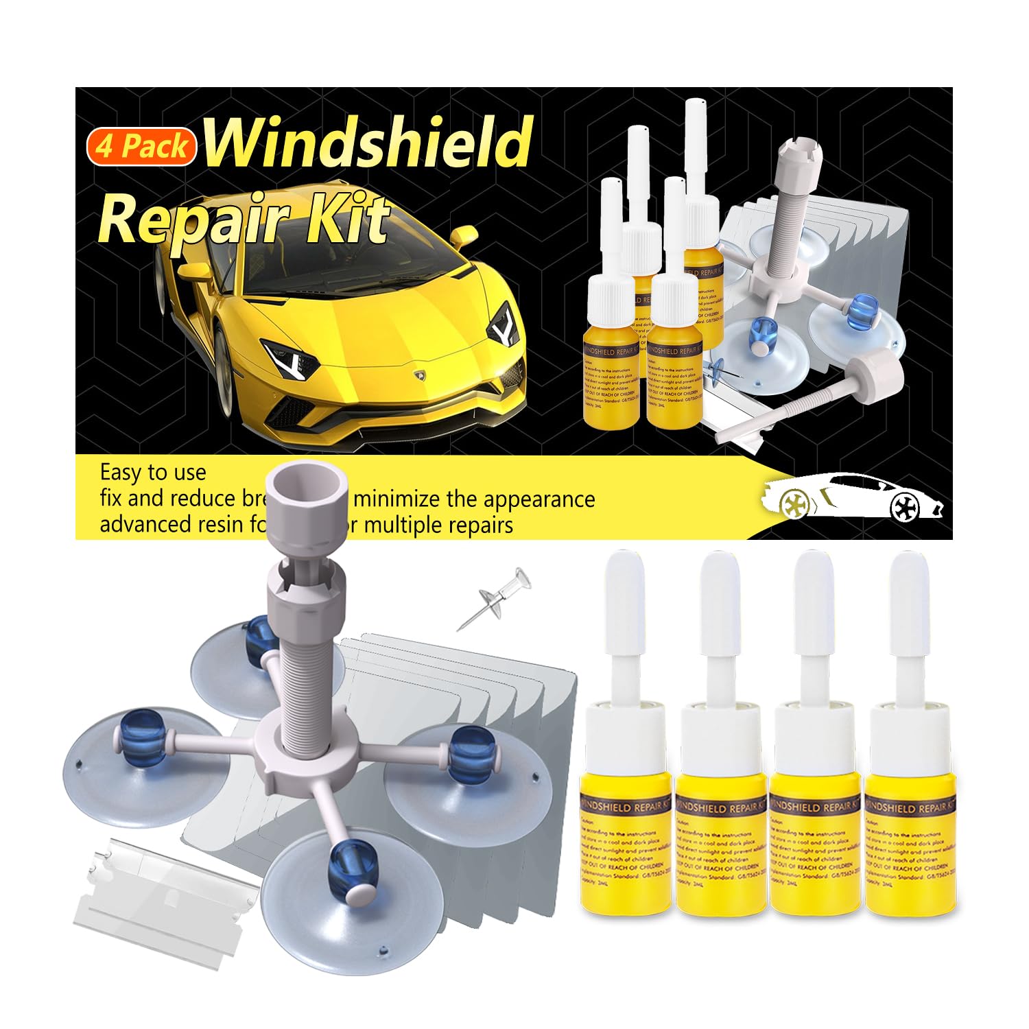CLAMPER Windshield Crack Repair Kit