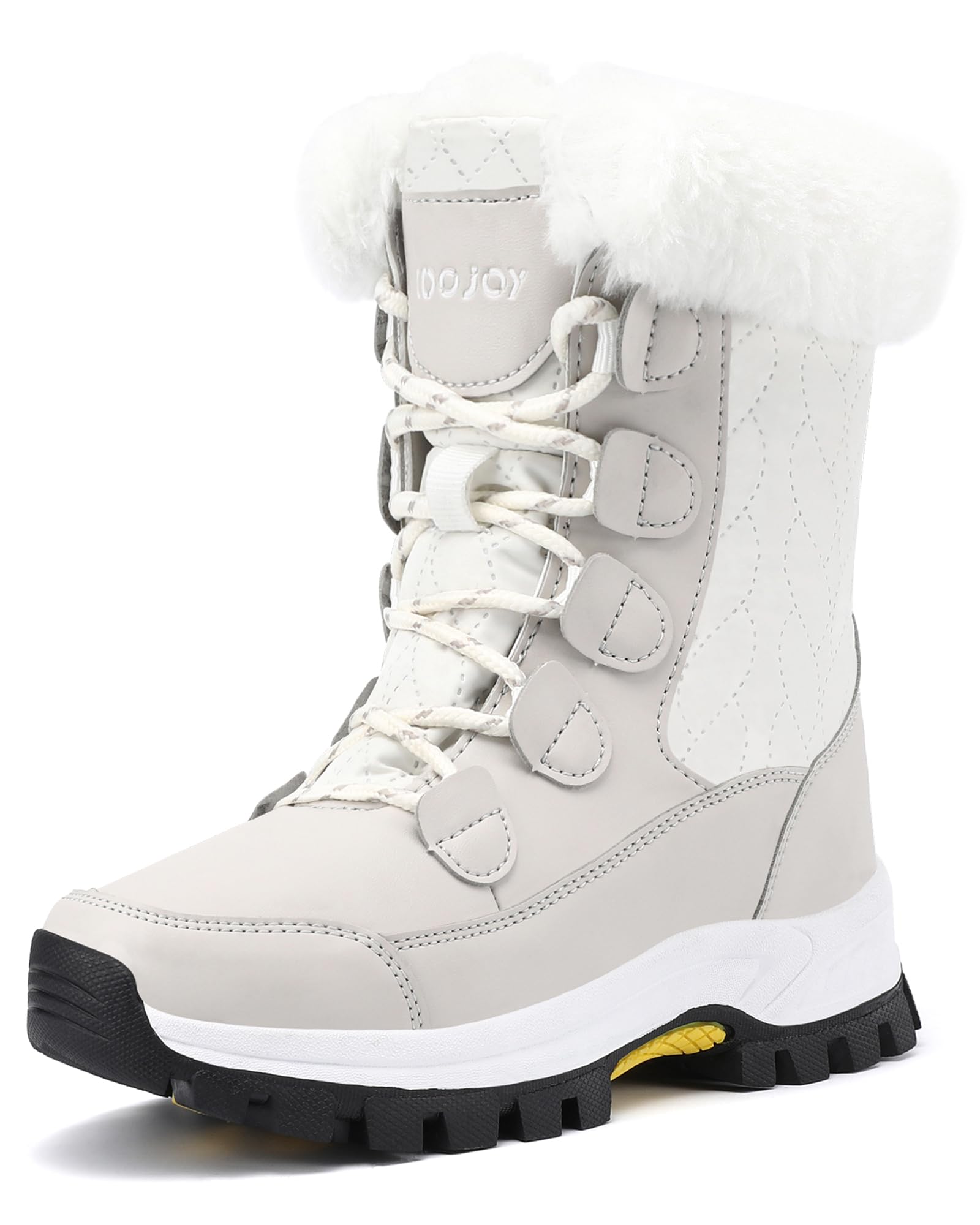 COOJOY Womens Waterproof Winter Snow Boots Warm Shoes Furry Mid Calf