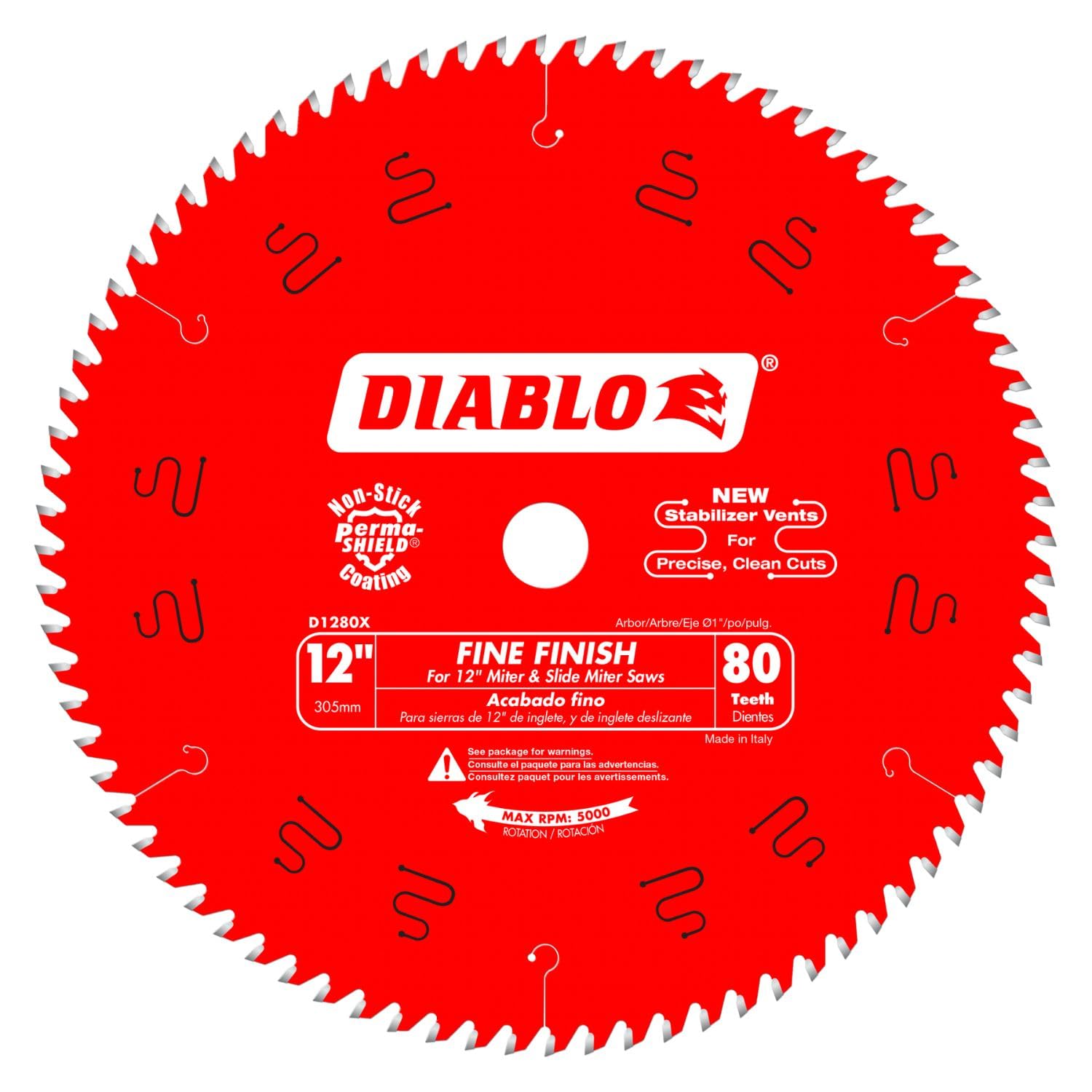 Diablo D1280X: 12" x 80-Teeth Fine Finish Saw Blade for Wood