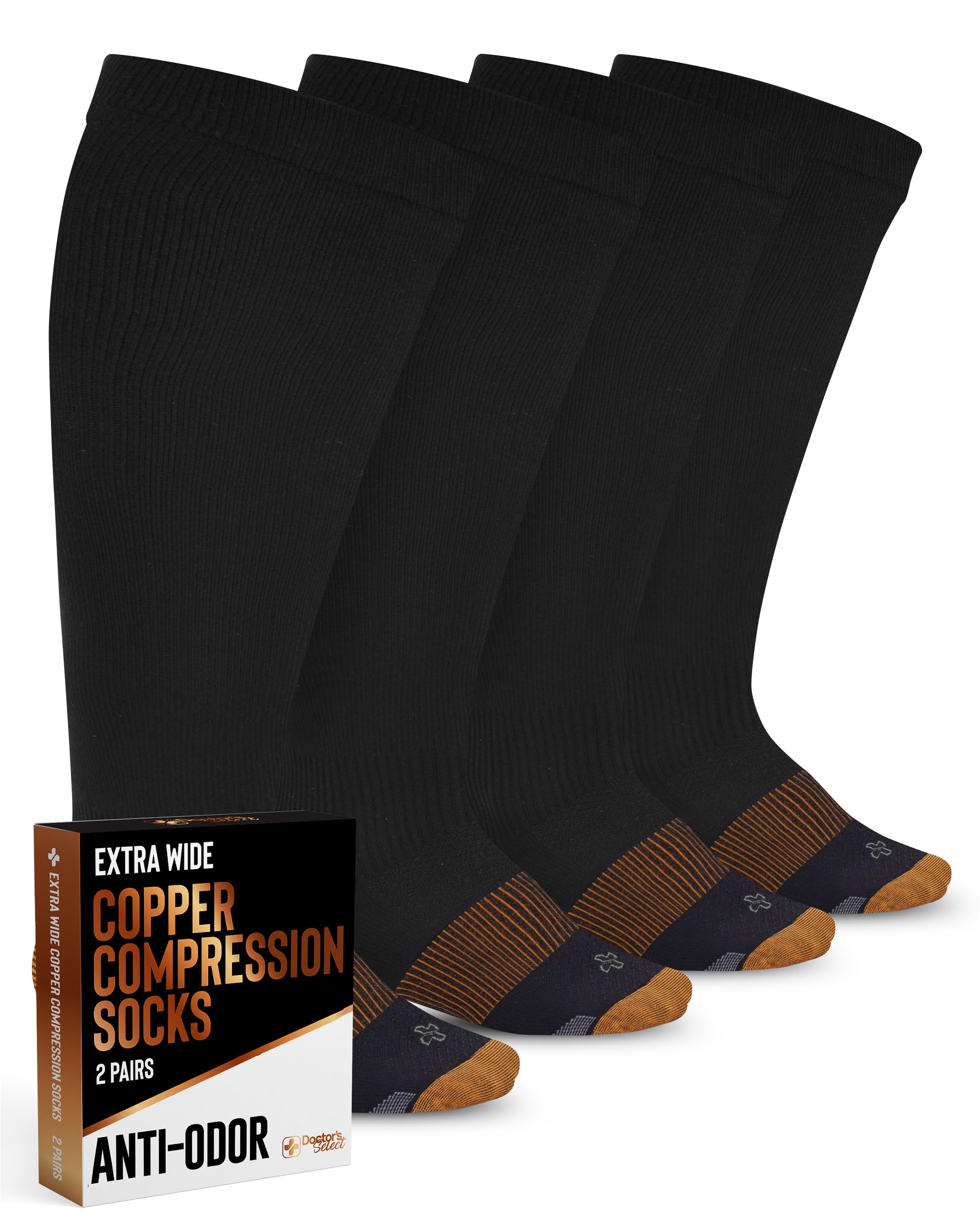 Doctor's Select Doctor's Select Copper Plus Size Compression Socks Wide Calf