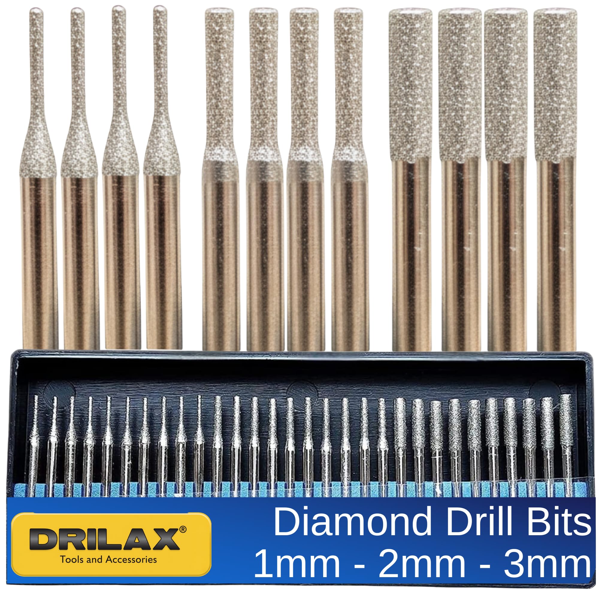 Drilax Diamond Drill Bits for Stone and Glass – 30 Pc Set