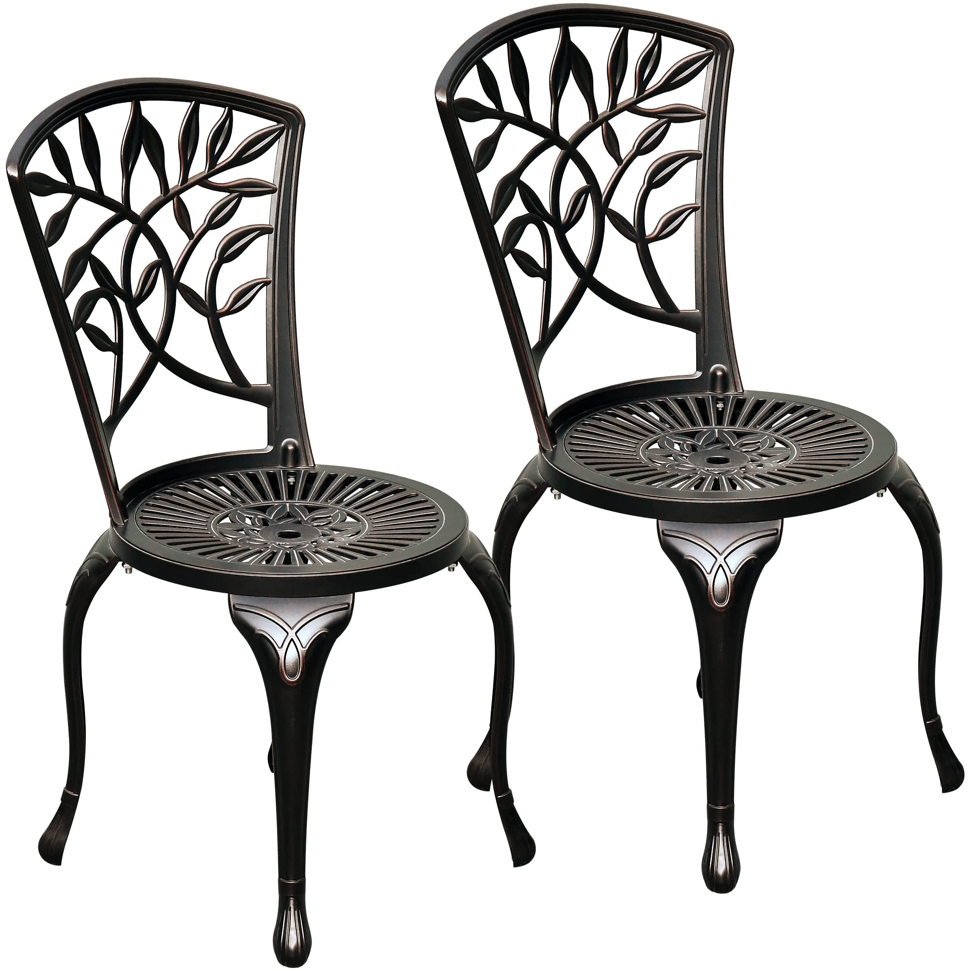 DWVO Outdoor Cast Aluminum Outdoor Chairs Set of 2