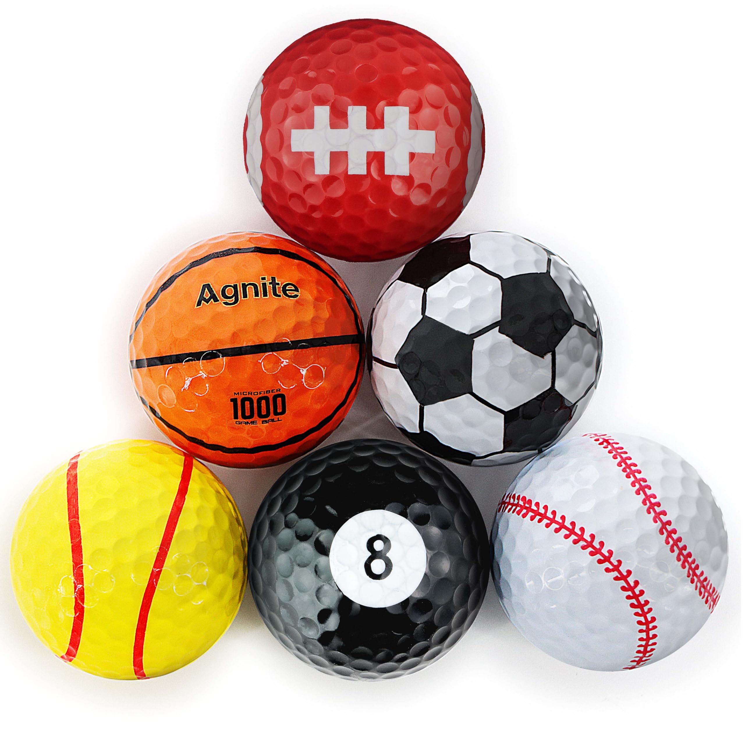 Funny Golf Balls, 6 Pack Colored Balls for Golfers