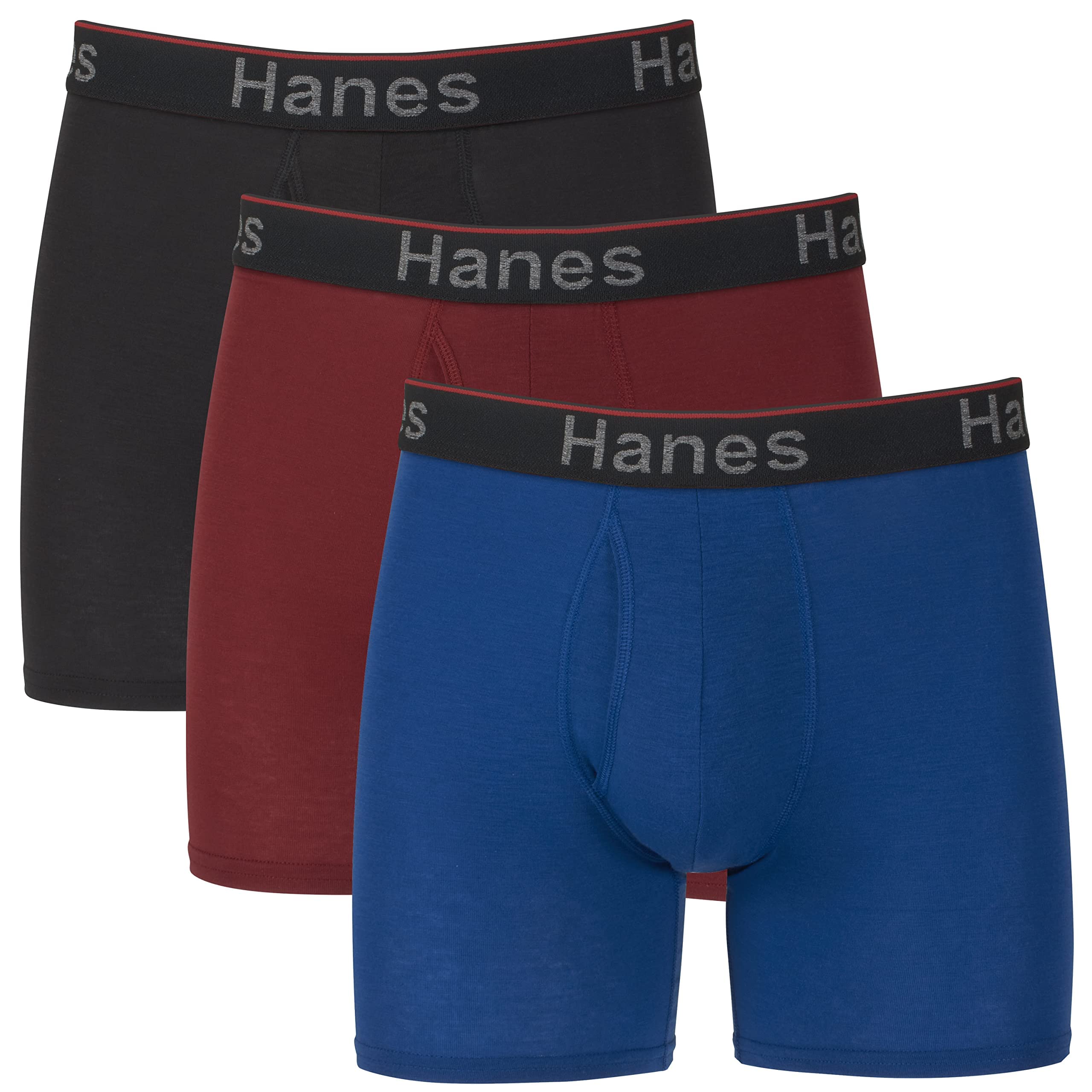 Hanes Men's Underwear Boxer Briefs 3-Pack