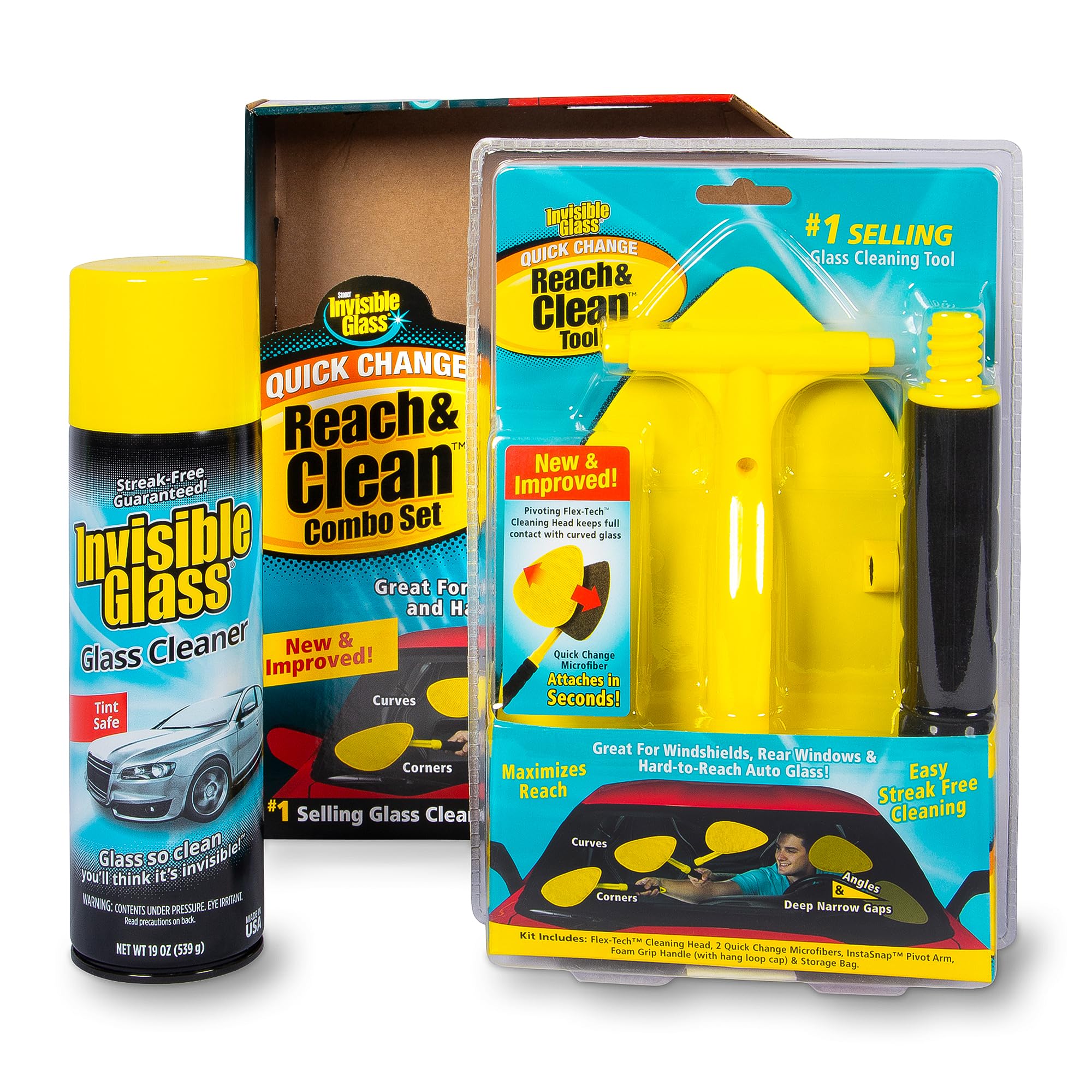 Invisible Glass 99031 Reach & Clean Glass Windshield Cleaner Tool Combo Kit