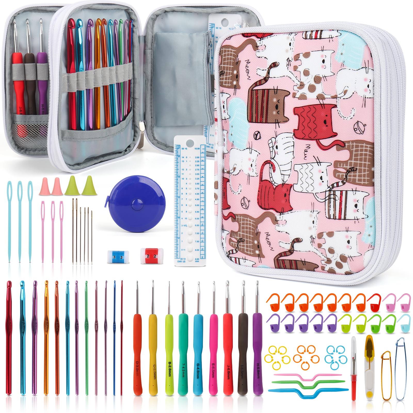 Katech Crochet Hooks Kit with Case