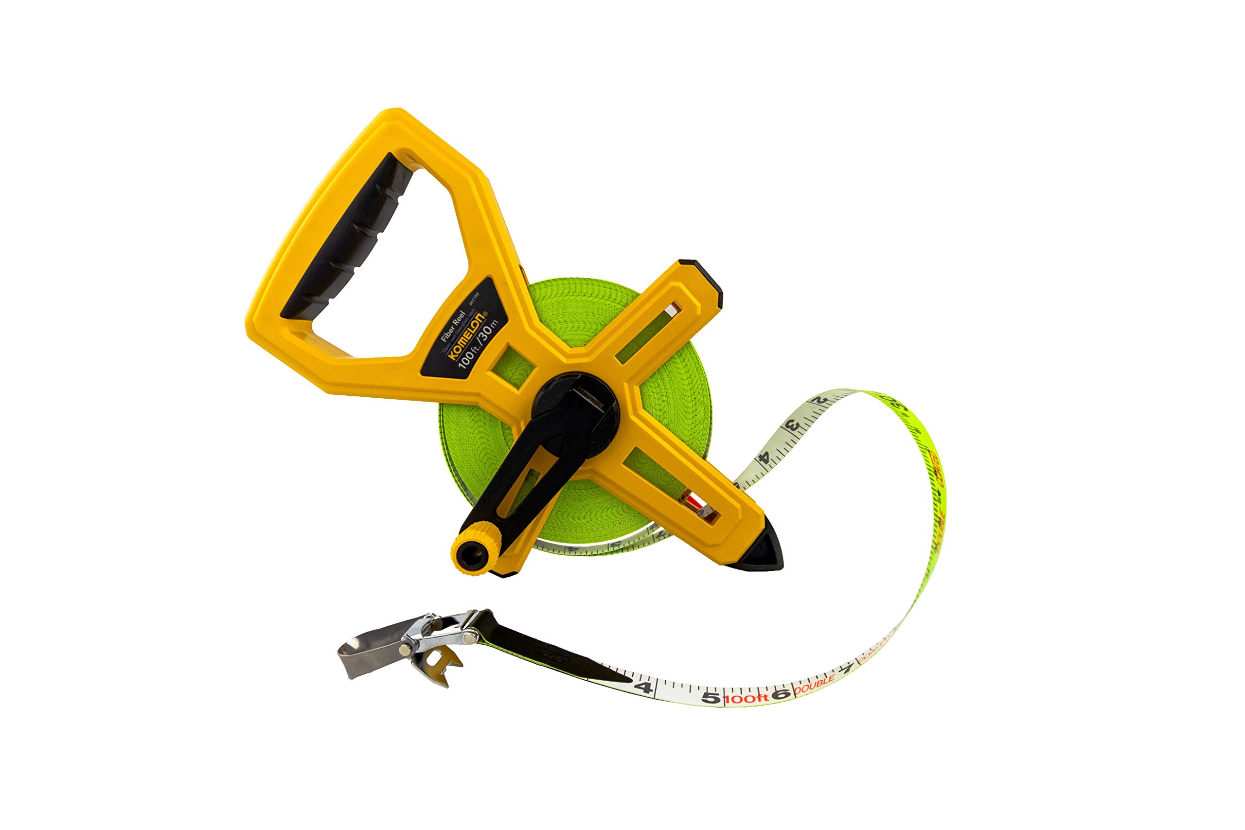 Komelon 6611IM Feet/Inches and Metric Fiber Tape Reel with Double Nylon Coated Fiberglass Blade