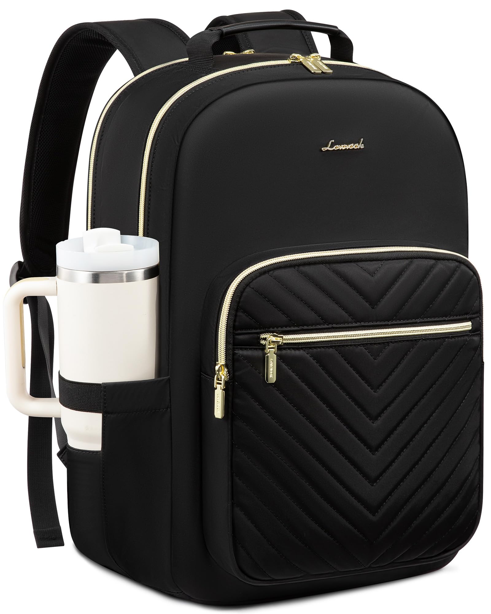 LOVEVOOK Laptop Backpack for Women with Giant Tumbler Holder 15.6 inch