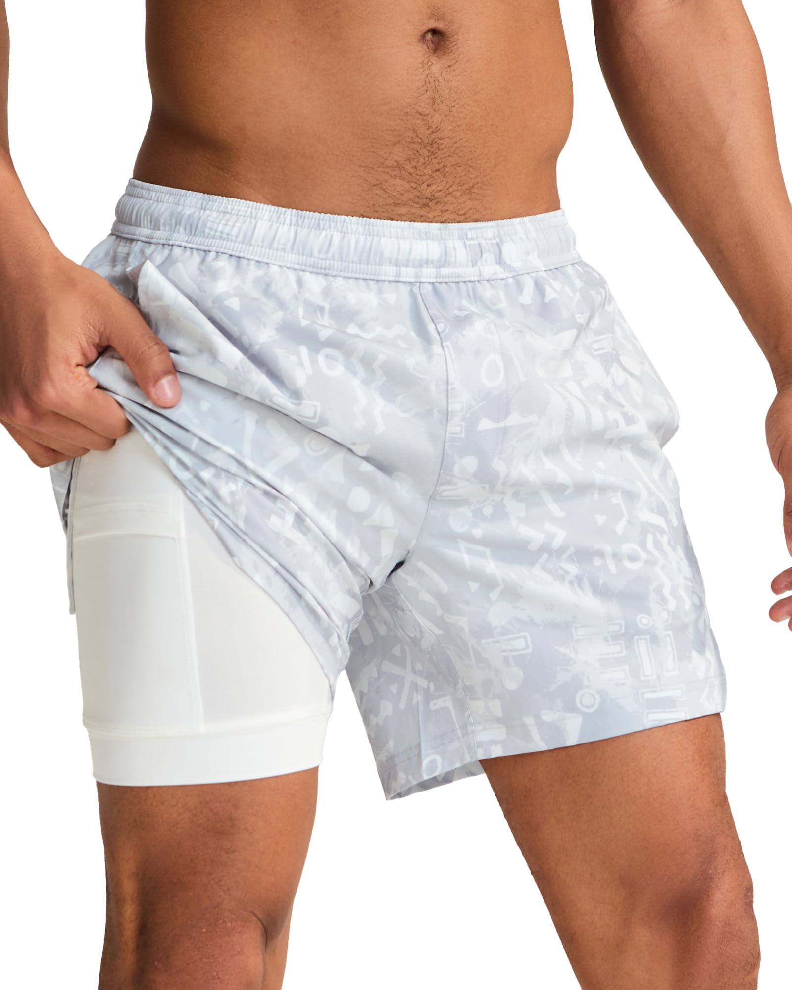 maamgic Mens 5" Gym Running Shorts for Men 2 in 1 Quick Dry Workout Athletic