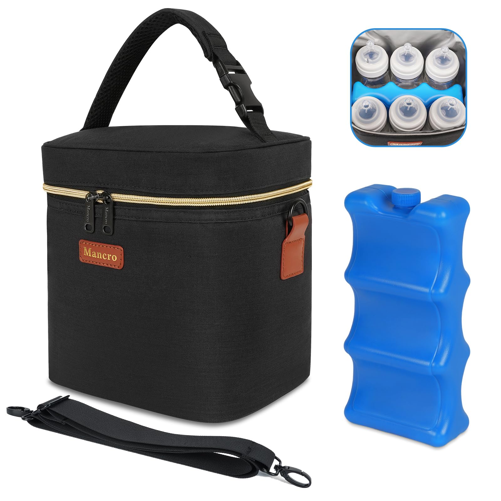 Mancro Breastmilk Cooler Bag with Ice Pack
