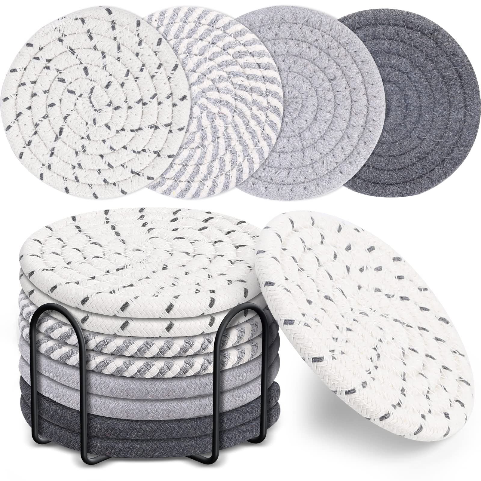Mckanti 8 Pcs Drink Coasters with Holder