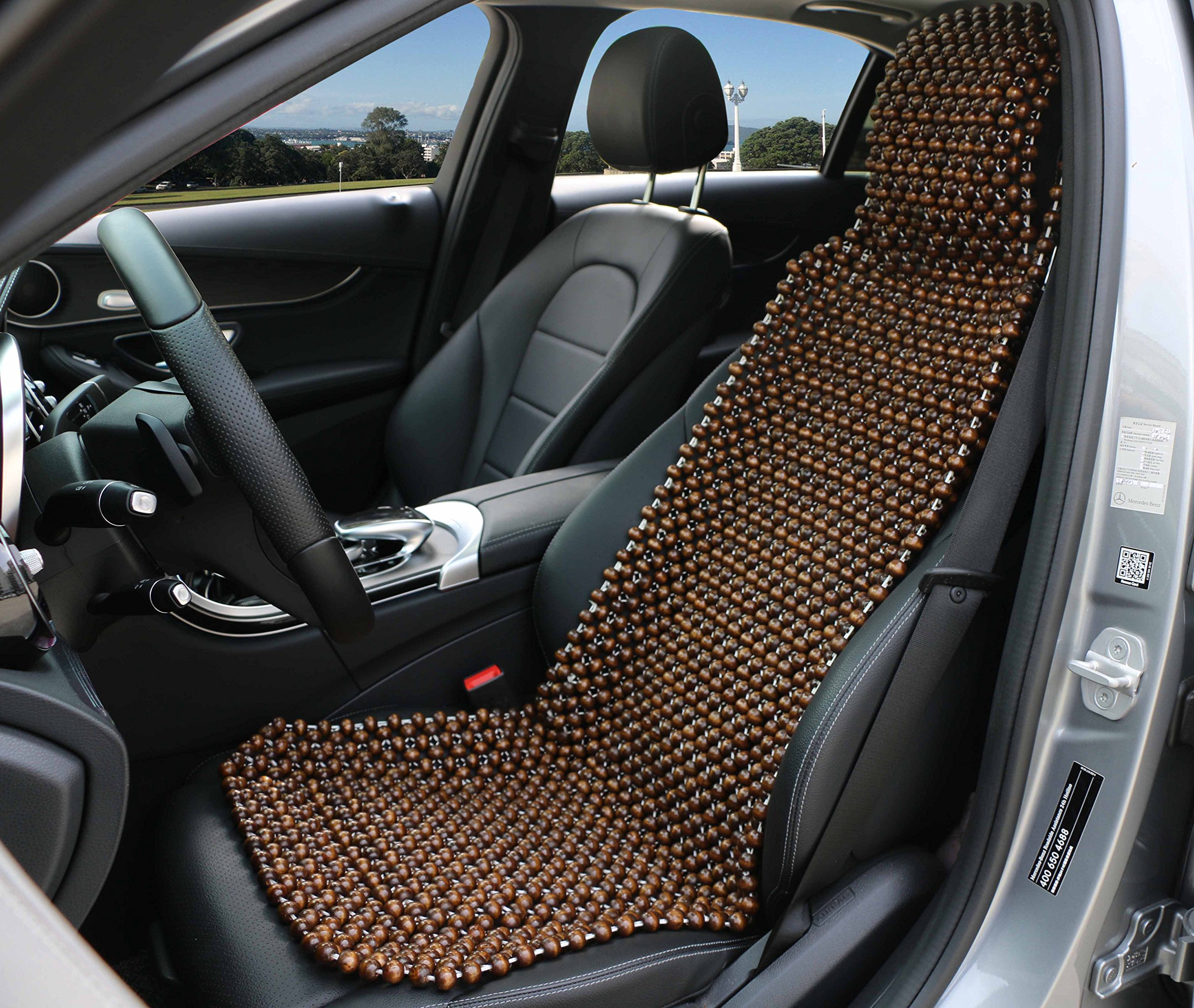 Natural Wood Beaded Seat Cover Massaging Cooling Cushion for Car Truck. Keeps