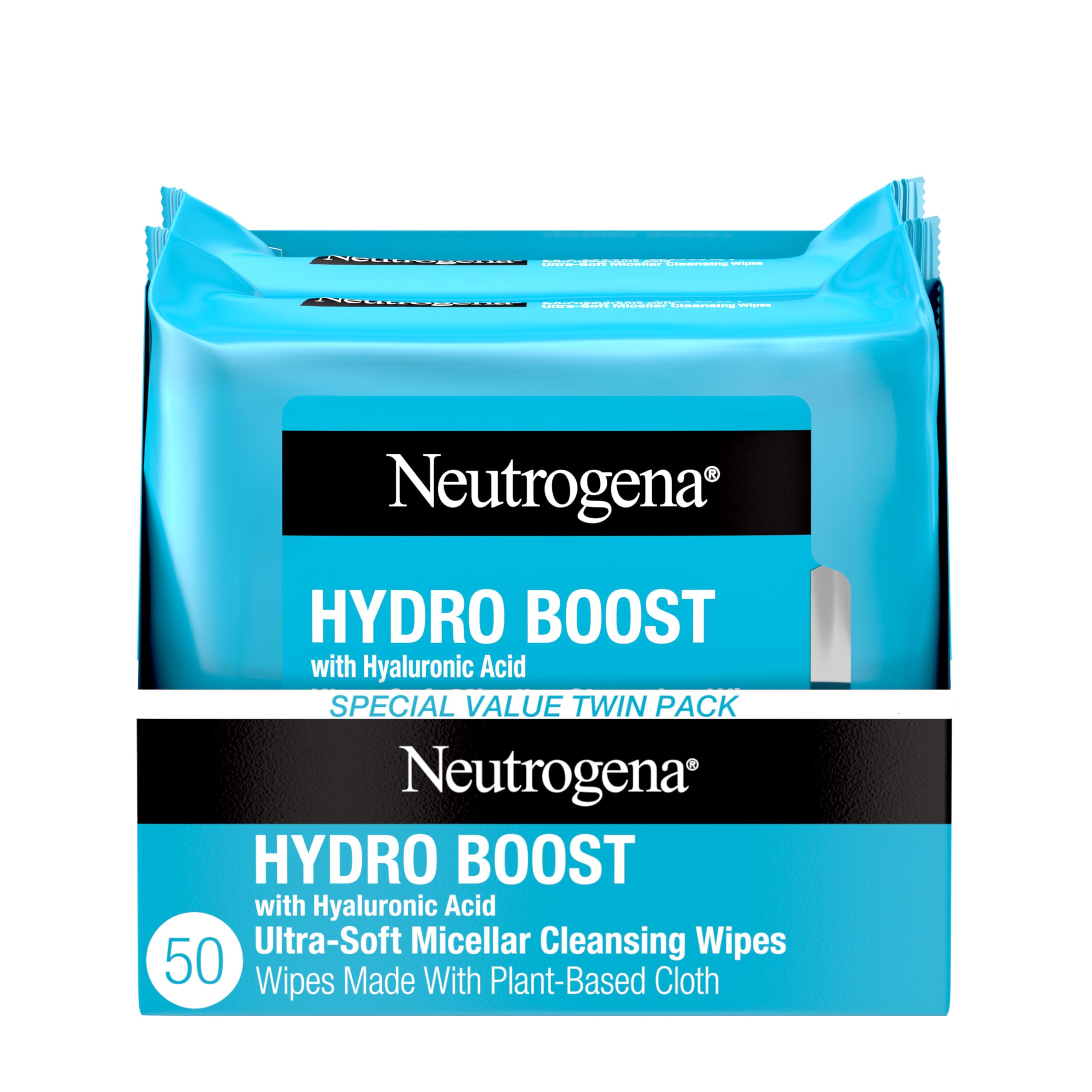 Neutrogena Hydro Boost Ultra-Soft Micellar Cleansing Wipes with Hyaluronic Acid
