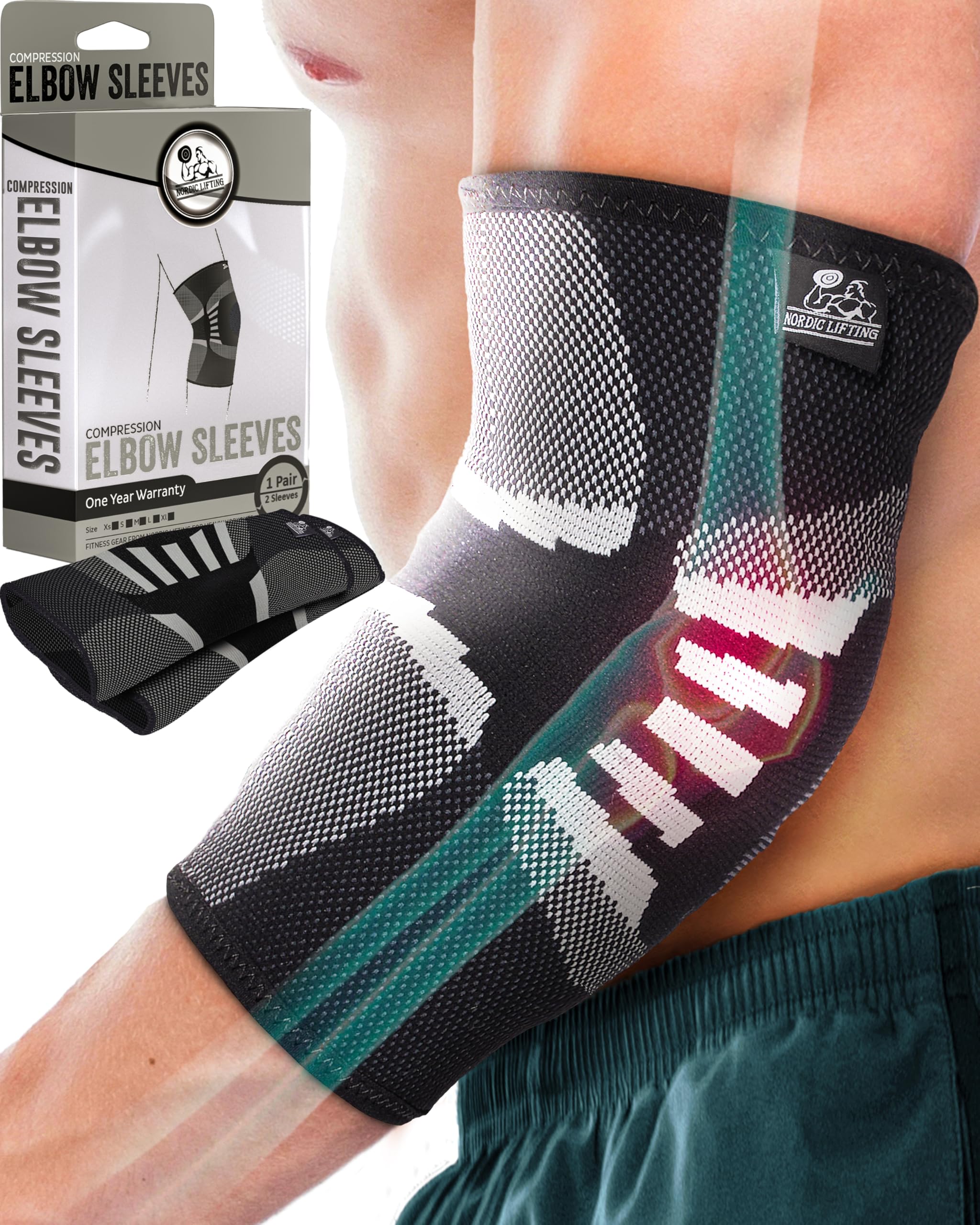 Nordic Lifting Elbow Compression Sleeves