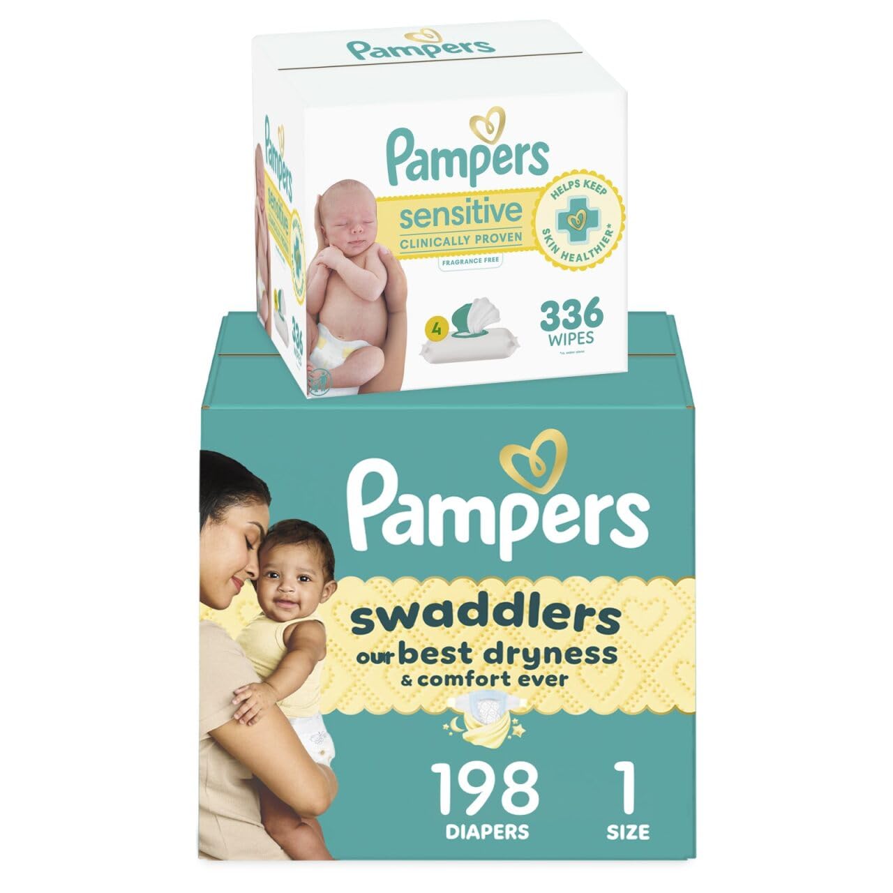 Pampers Swaddlers Disposable Baby Diapers Size 1