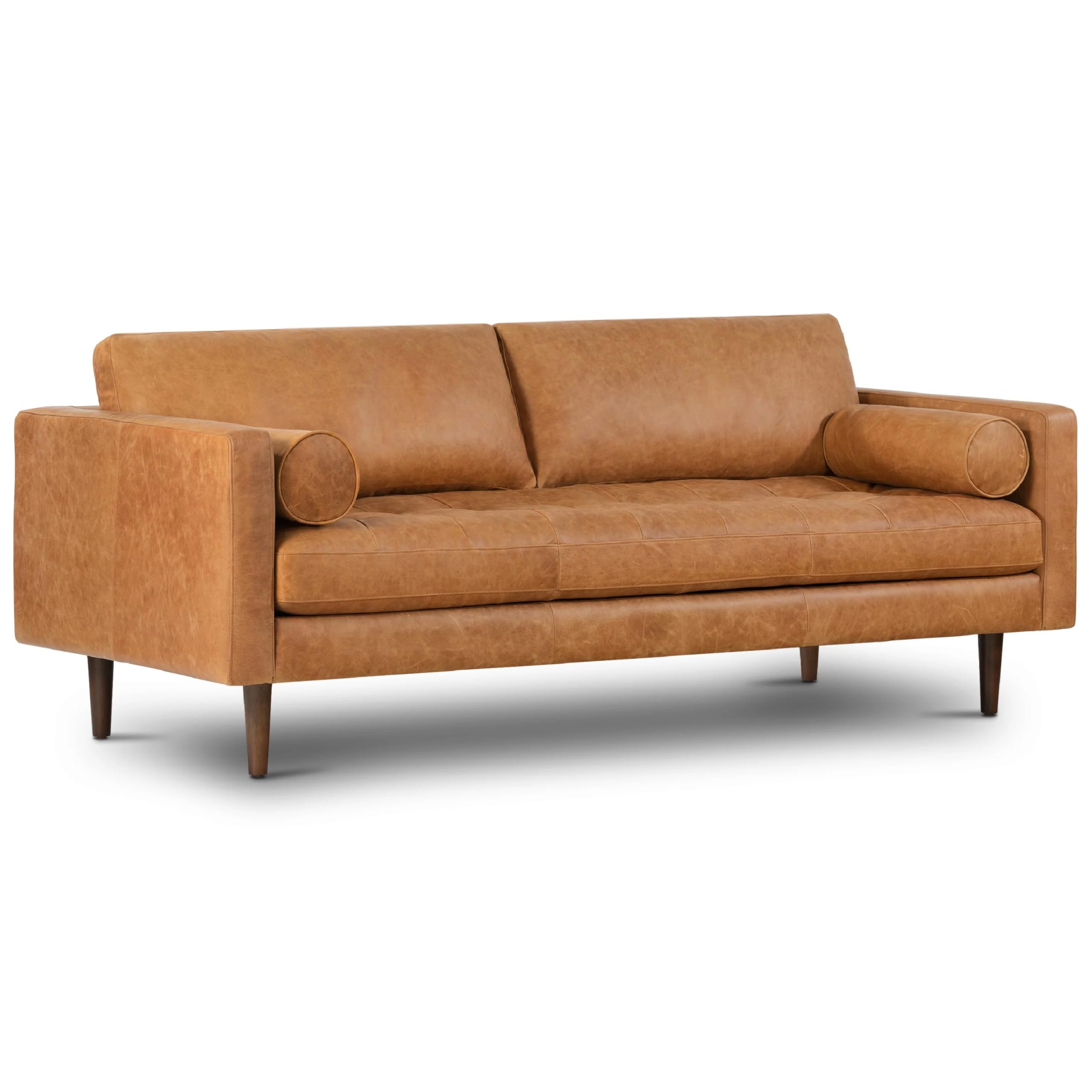 POLY & BARK Napa 88.5" Leather Sofa – Full-Grain Italian-Tanned Aniline Leather