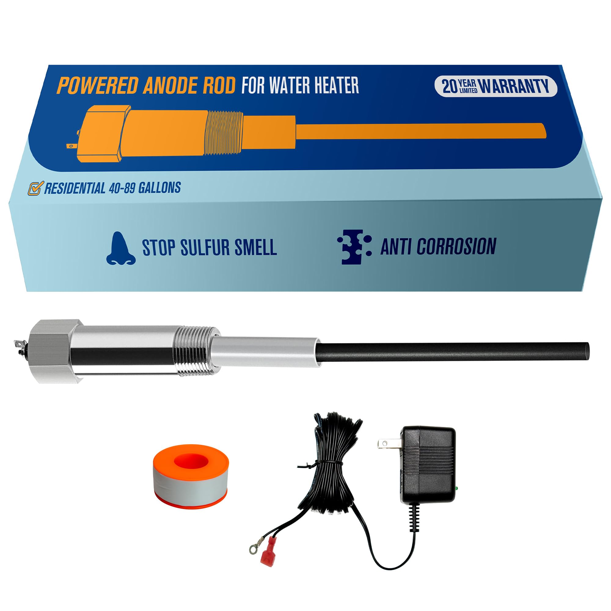 Powered Anode Rod for Water Heater