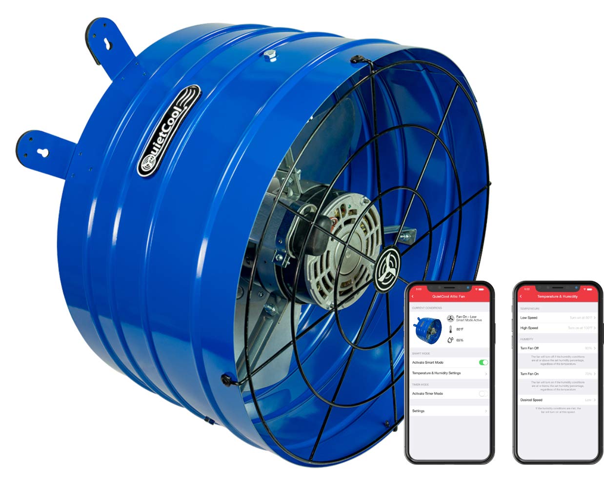 Quietcool AFG SMT PRO-2.0 Smart Attic Fan for Gable Vents