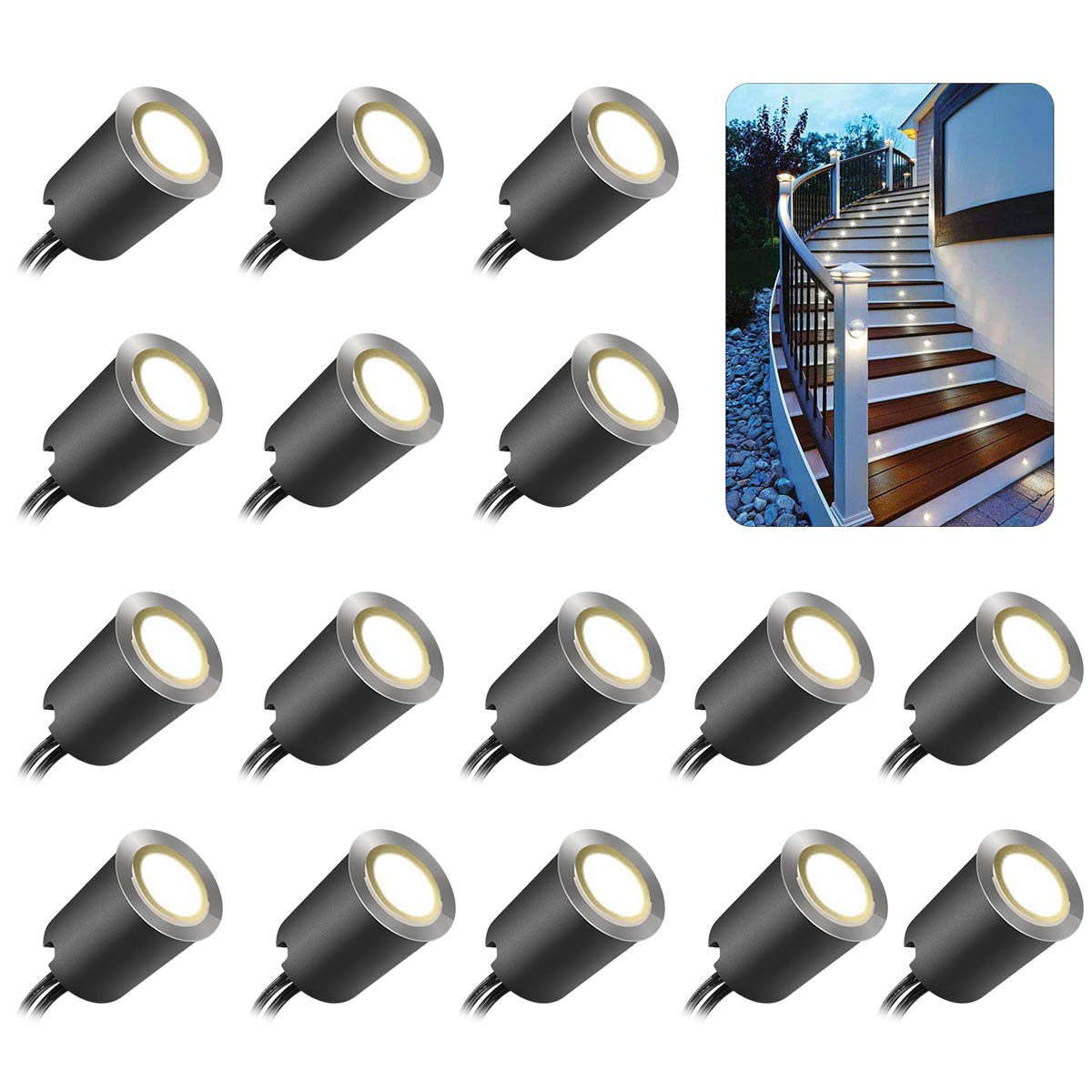 Recessed LED Deck Light Kits with Black Protecting Shell φ32mm