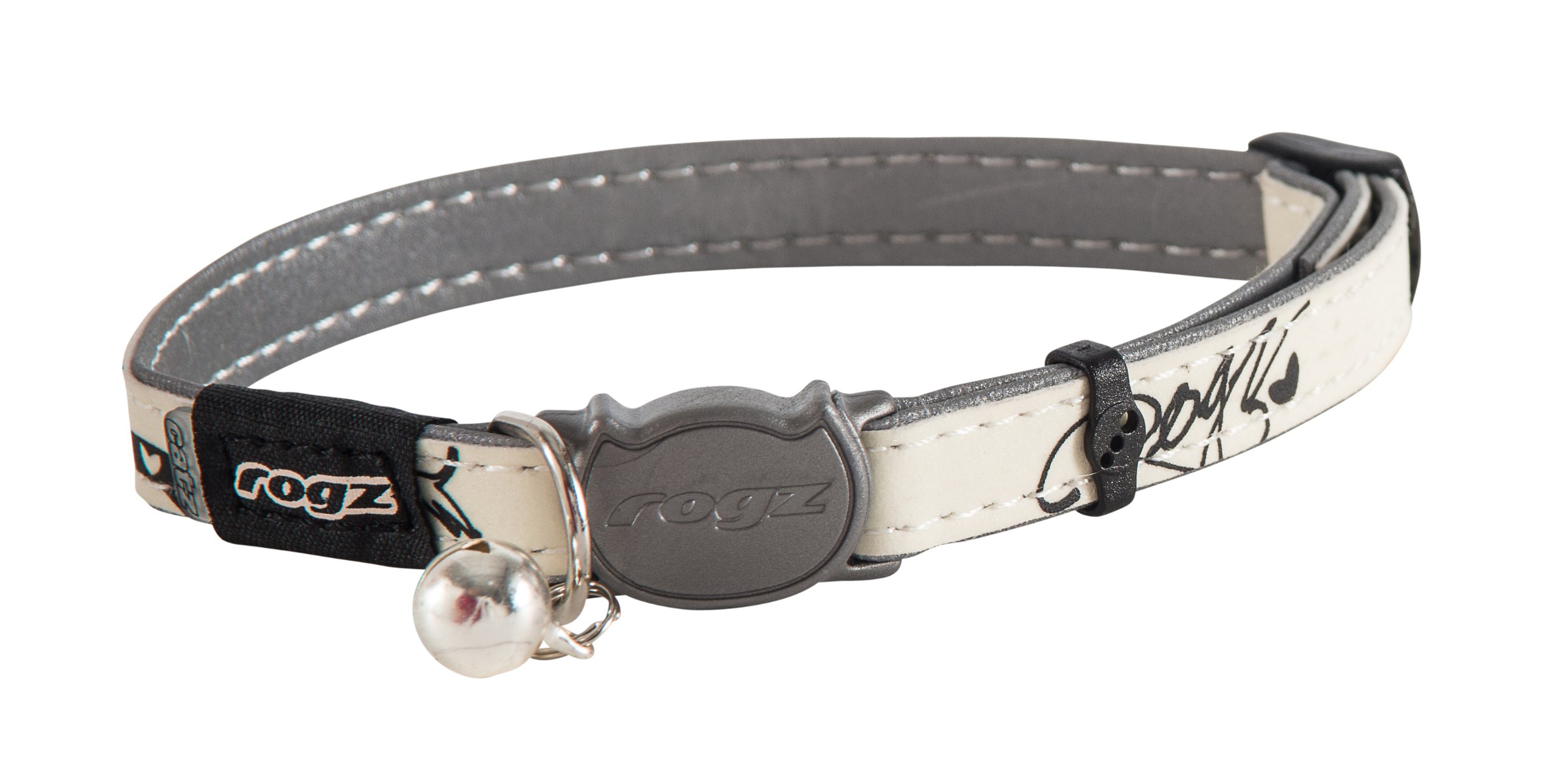 Rogz Glow in the Dark Reflective Cat Collar with Breakaway Clip and Removable Bell