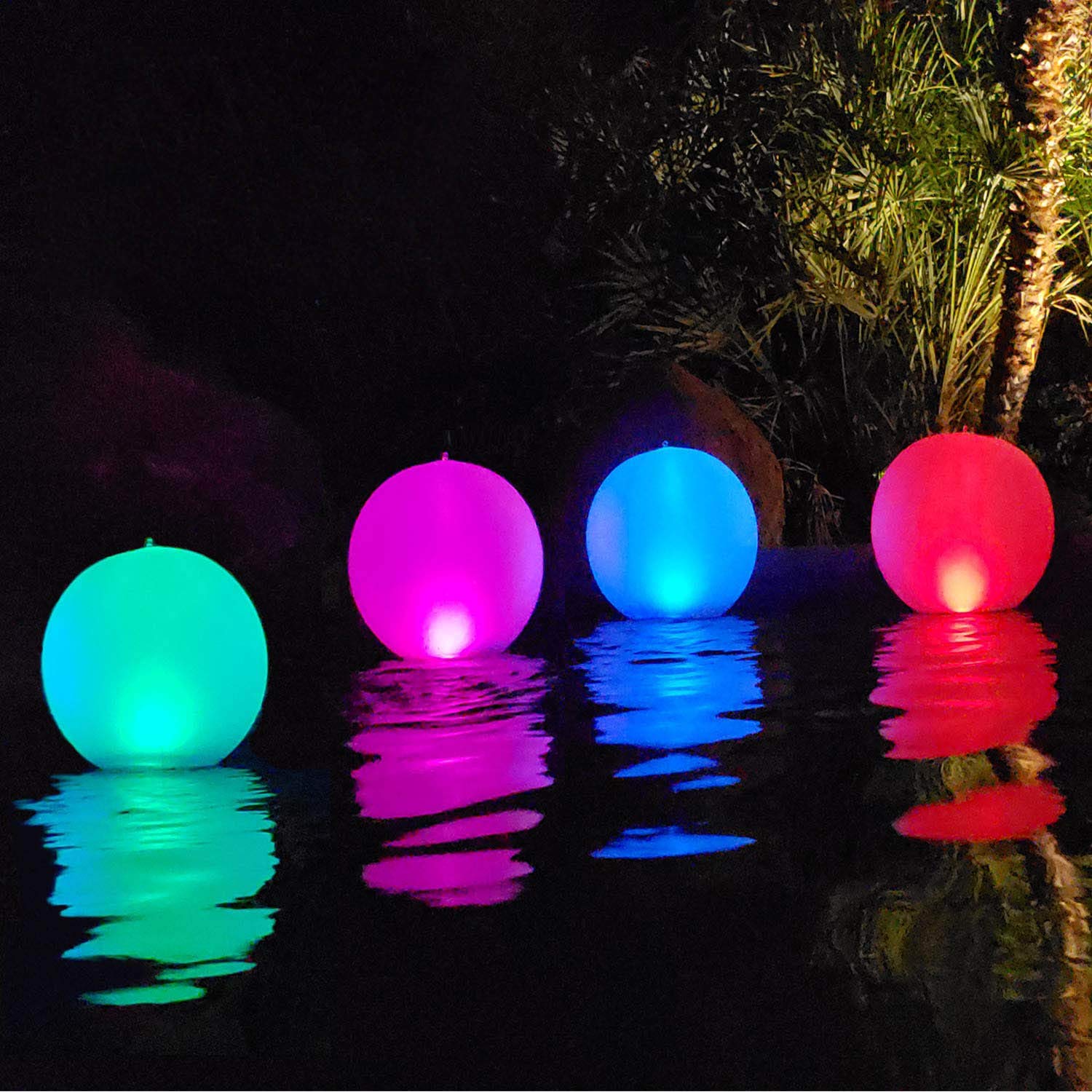 Rukars Floating Ball Pool Light Solar Powered 4 PCS