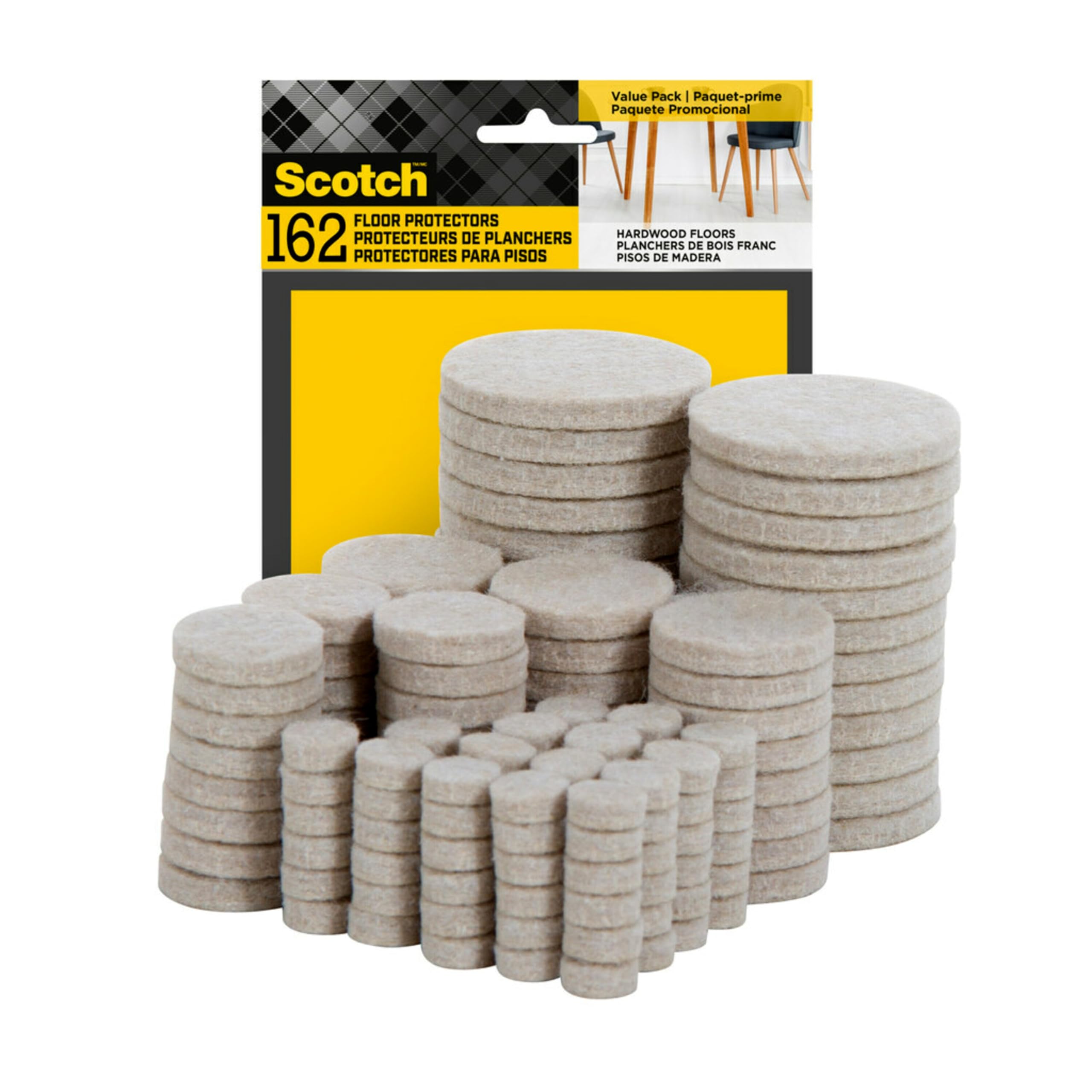 Scotch Felt Pads 162 PCS Beige