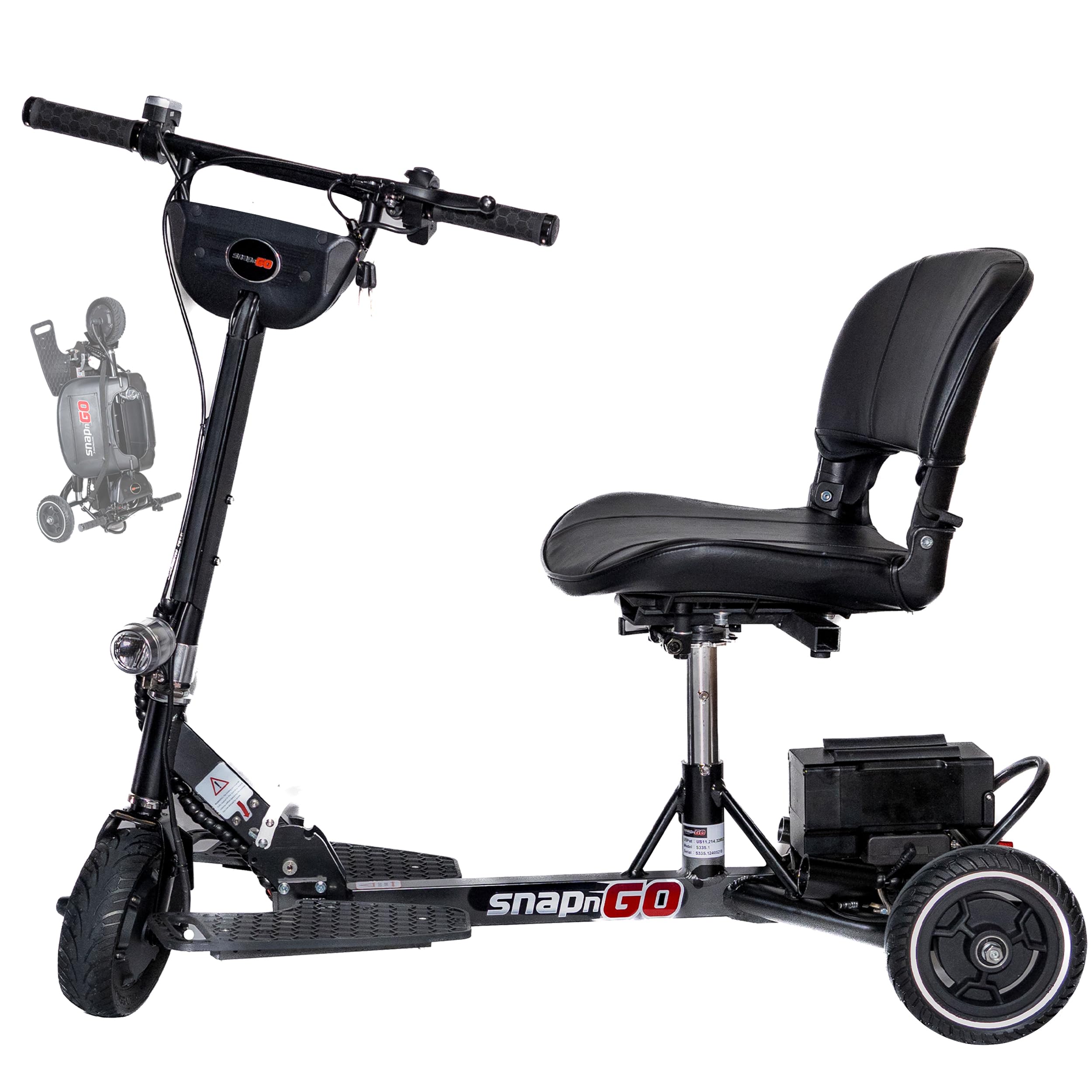 SNAPnGO Three Wheel Portable Mobility Scooter for Adults