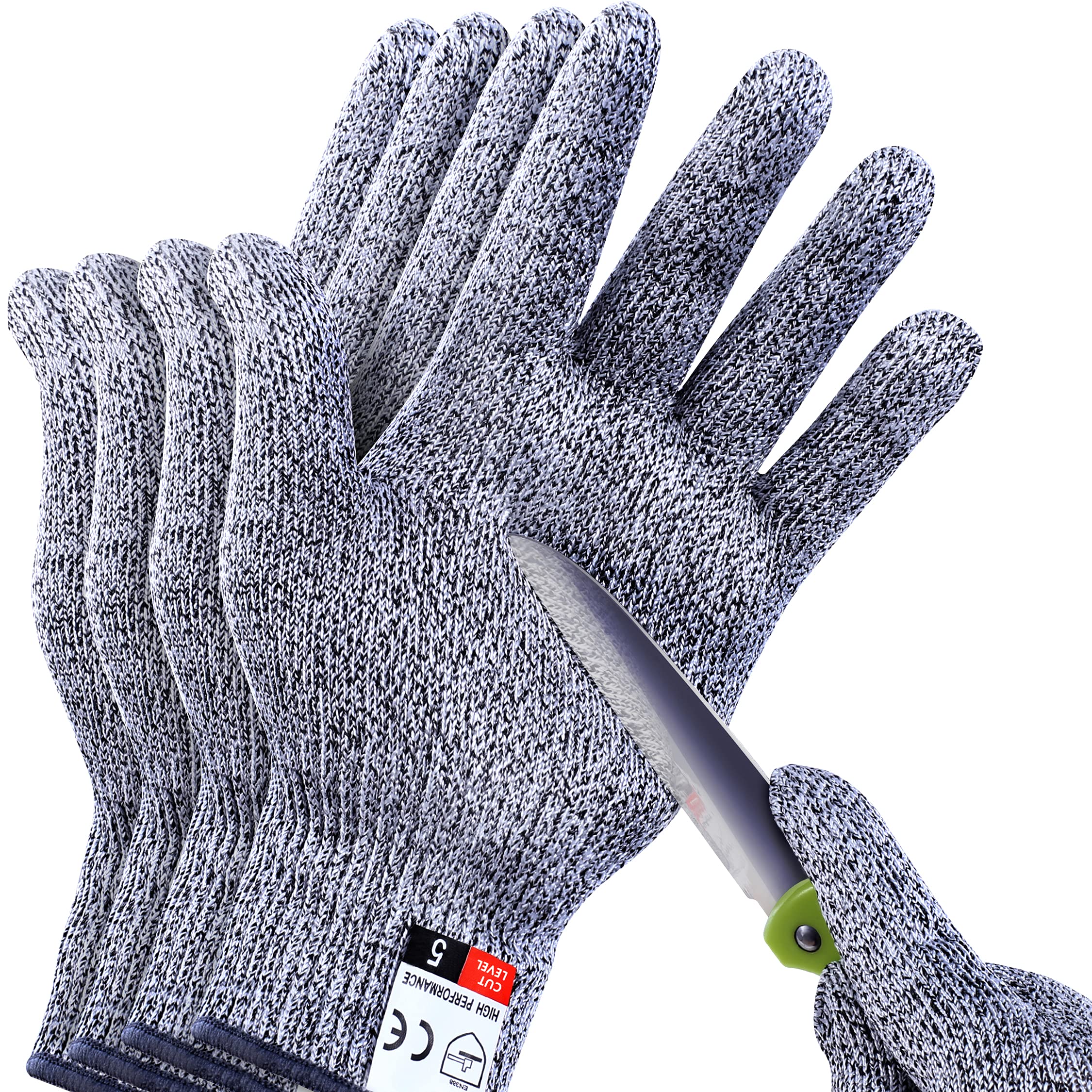 THOMEN 4 PCS (M+L) Cut Resistant Gloves Level 5 Protection for Kitchen