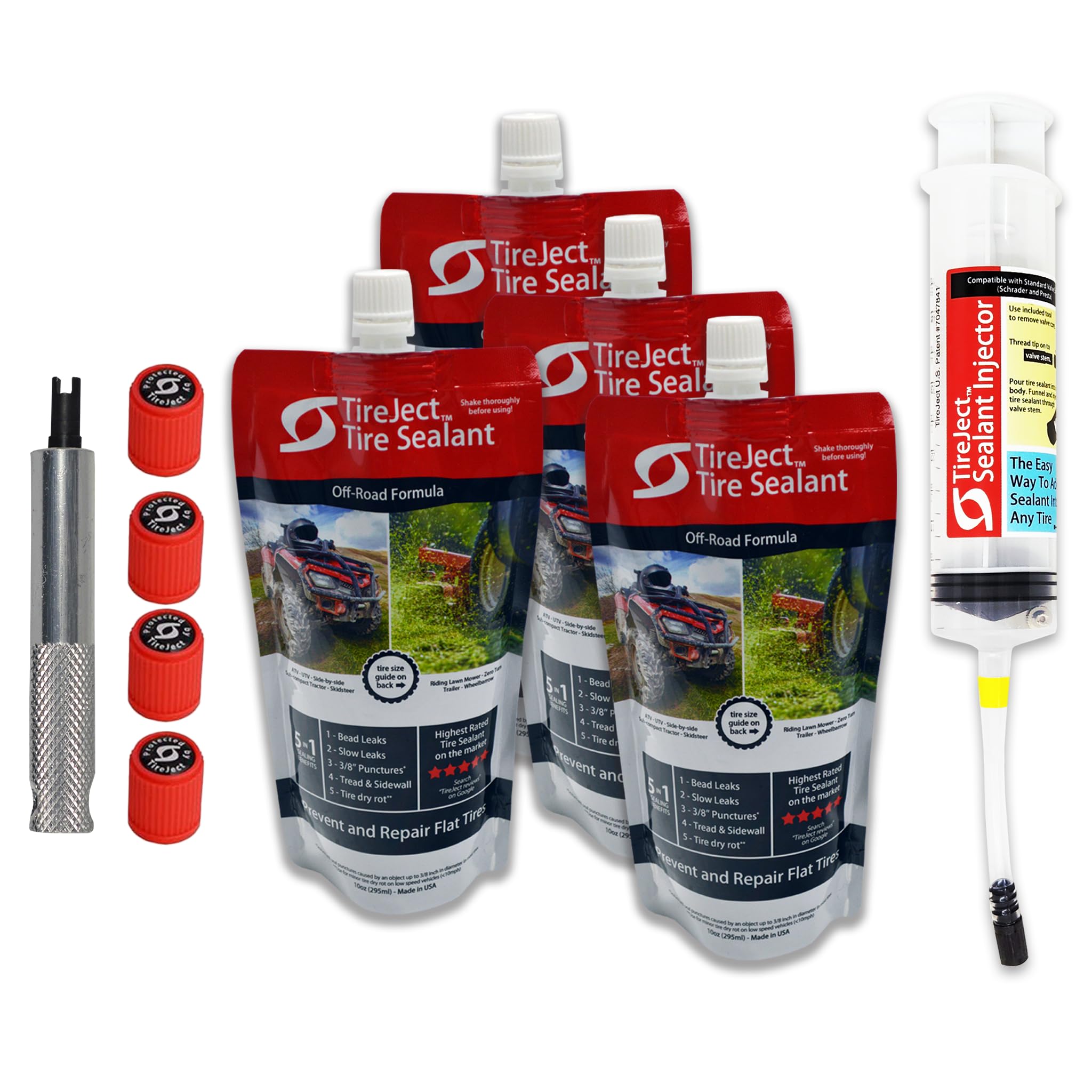 TireJect Off-Road Tubeless Tire Sealant Kit: Fix a Flat Tire & Prevent Flat Tires
