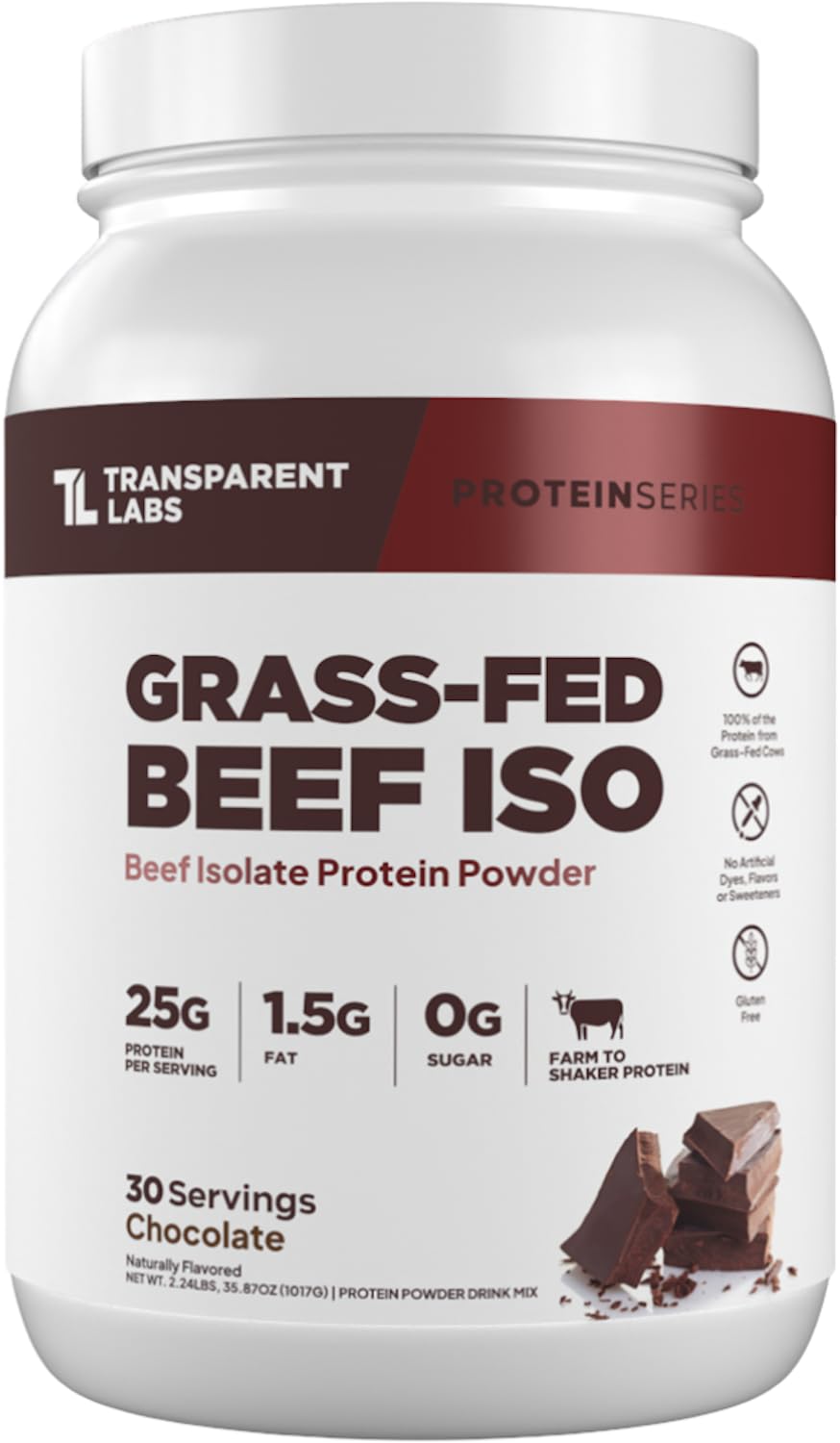 Transparent Labs Grass-Fed Beef Isolate Protein Powder – Naturally Flavored