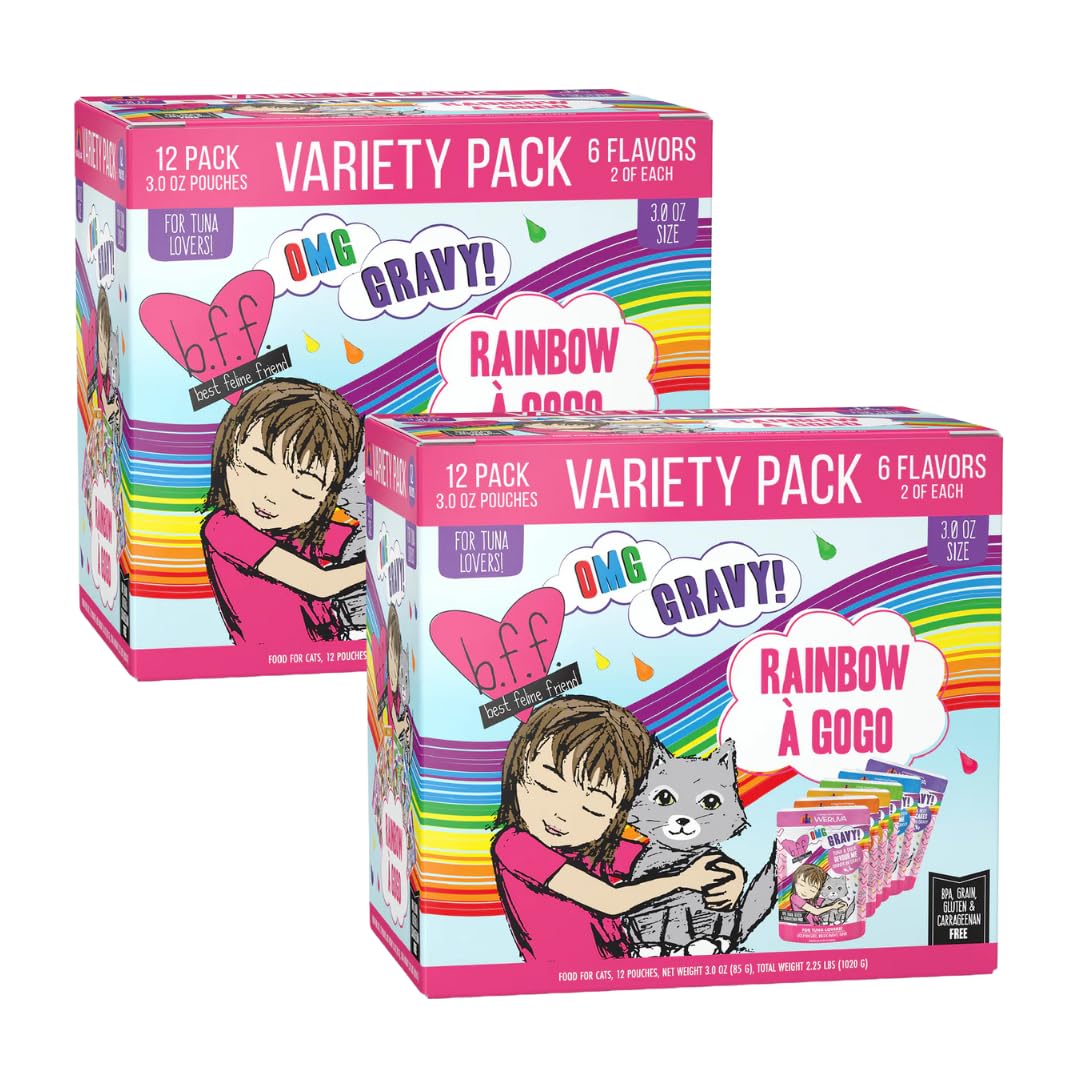 Weruva BFF OMG Rainbow A Gogo Variety Pack Cat Food – 3 oz Pouches
