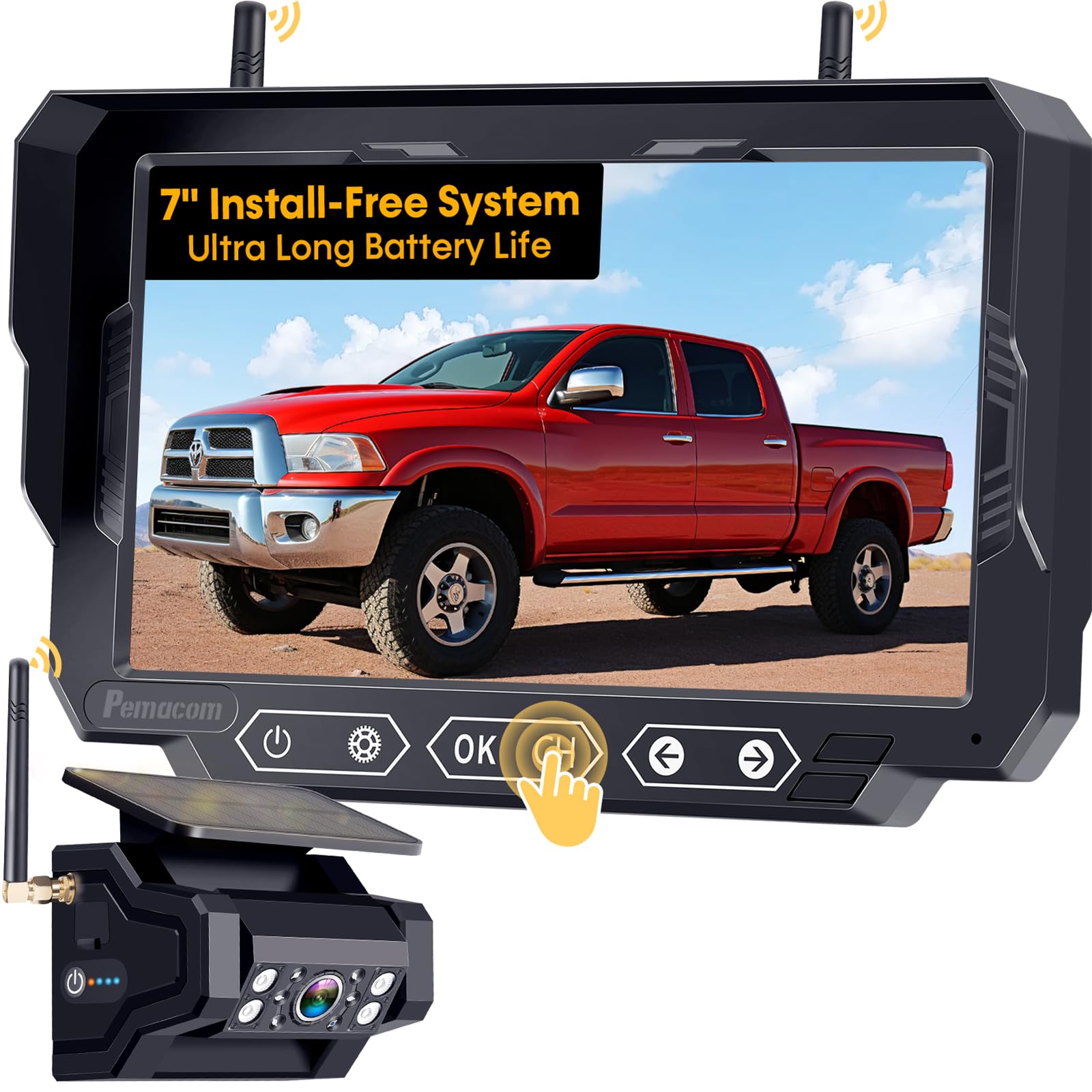 1080P HD Wireless Backup Camera: 1-Min Magnetic Easy Install No Wiring 7"