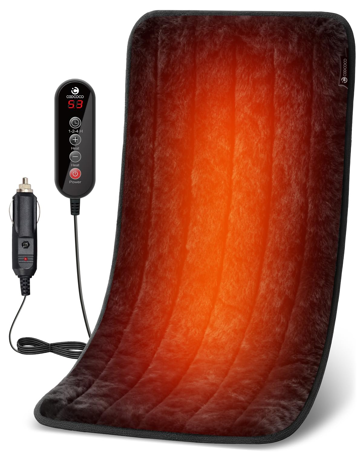 CooCoCo Upgraded Extra-Warm & Ultra-Soft 12V/24V Car Heated Blanket