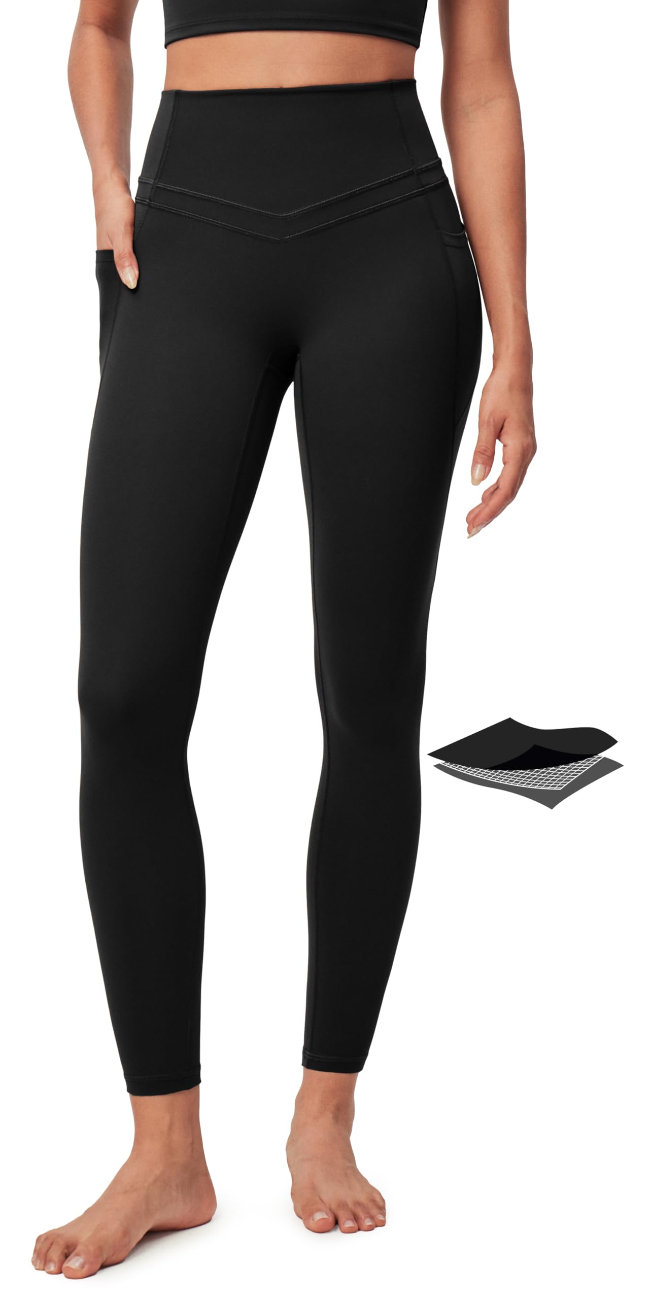 IUGA Compression Leggings with Pockets for Women Tummy Control Leggings No